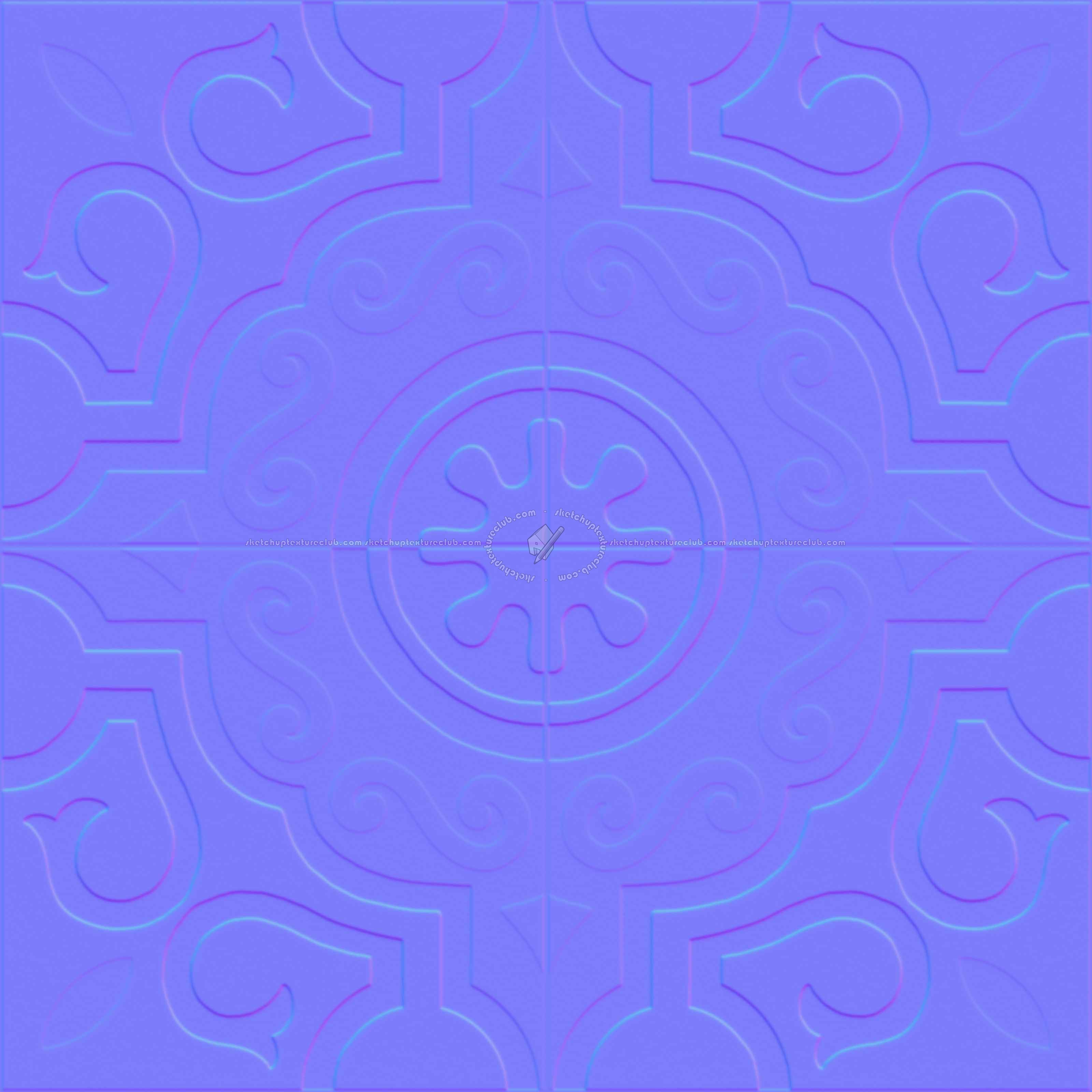 Textures   -   ARCHITECTURE   -   TILES INTERIOR   -   Cement - Encaustic   -   Cement  - cementine tiles Pbr texture seamless 22107 - Normal