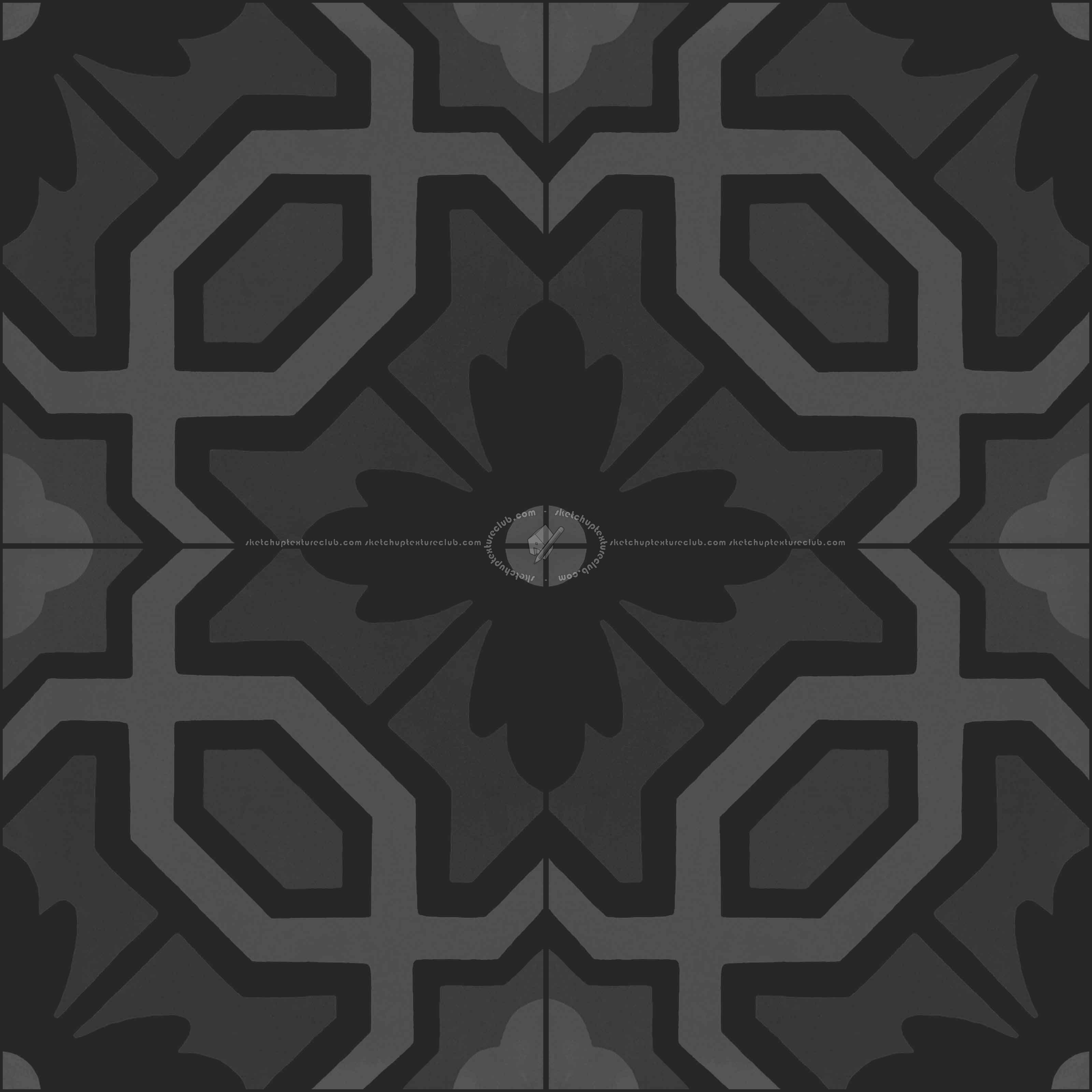 Textures   -   ARCHITECTURE   -   TILES INTERIOR   -   Cement - Encaustic   -   Cement  - cementine tiles Pbr texture seamless 22110 - Specular