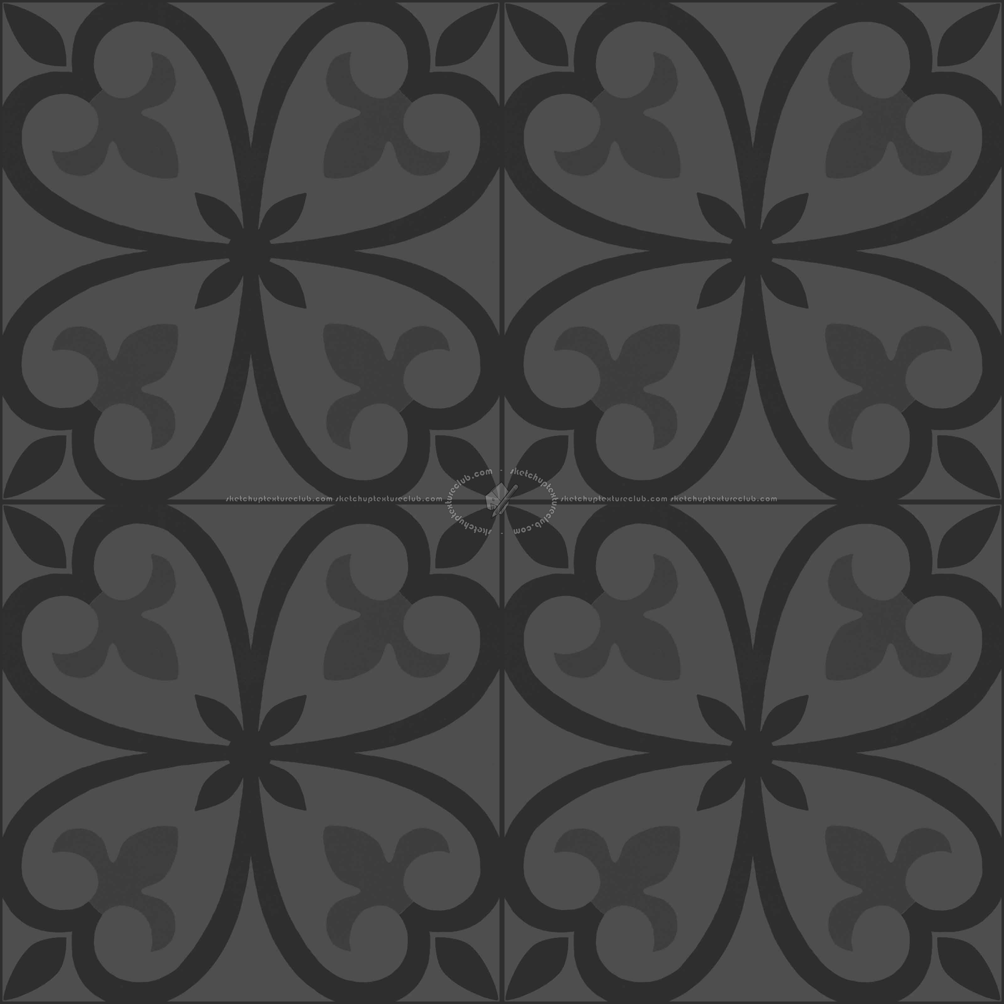 Textures   -   ARCHITECTURE   -   TILES INTERIOR   -   Cement - Encaustic   -   Cement  - cementine tiles Pbr texture seamless 22111 - Specular