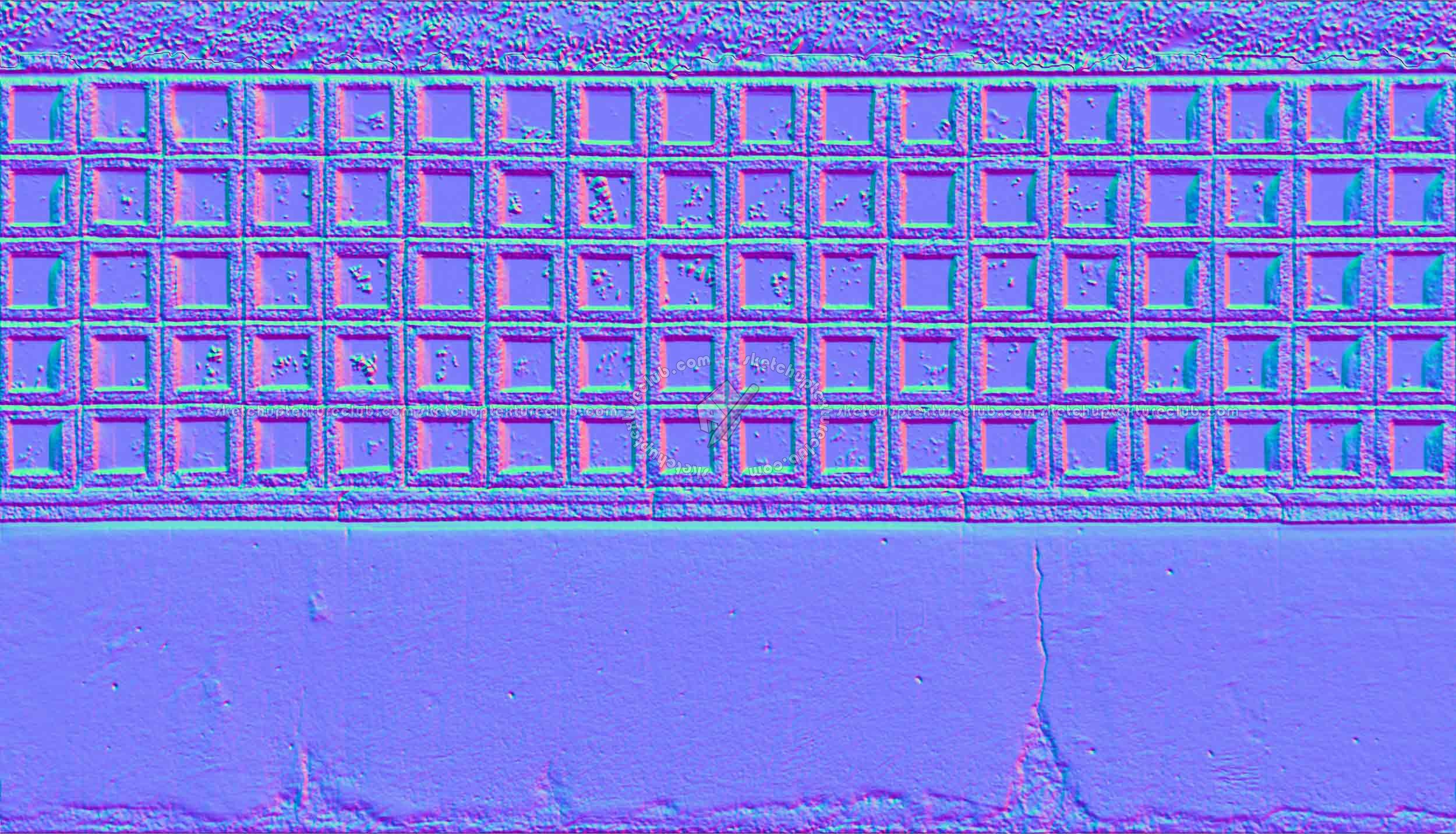 Textures   -   ARCHITECTURE   -   CONCRETE   -   Plates   -   Clean  - Concrete fence texture horizontal seamless 19273 - Normal