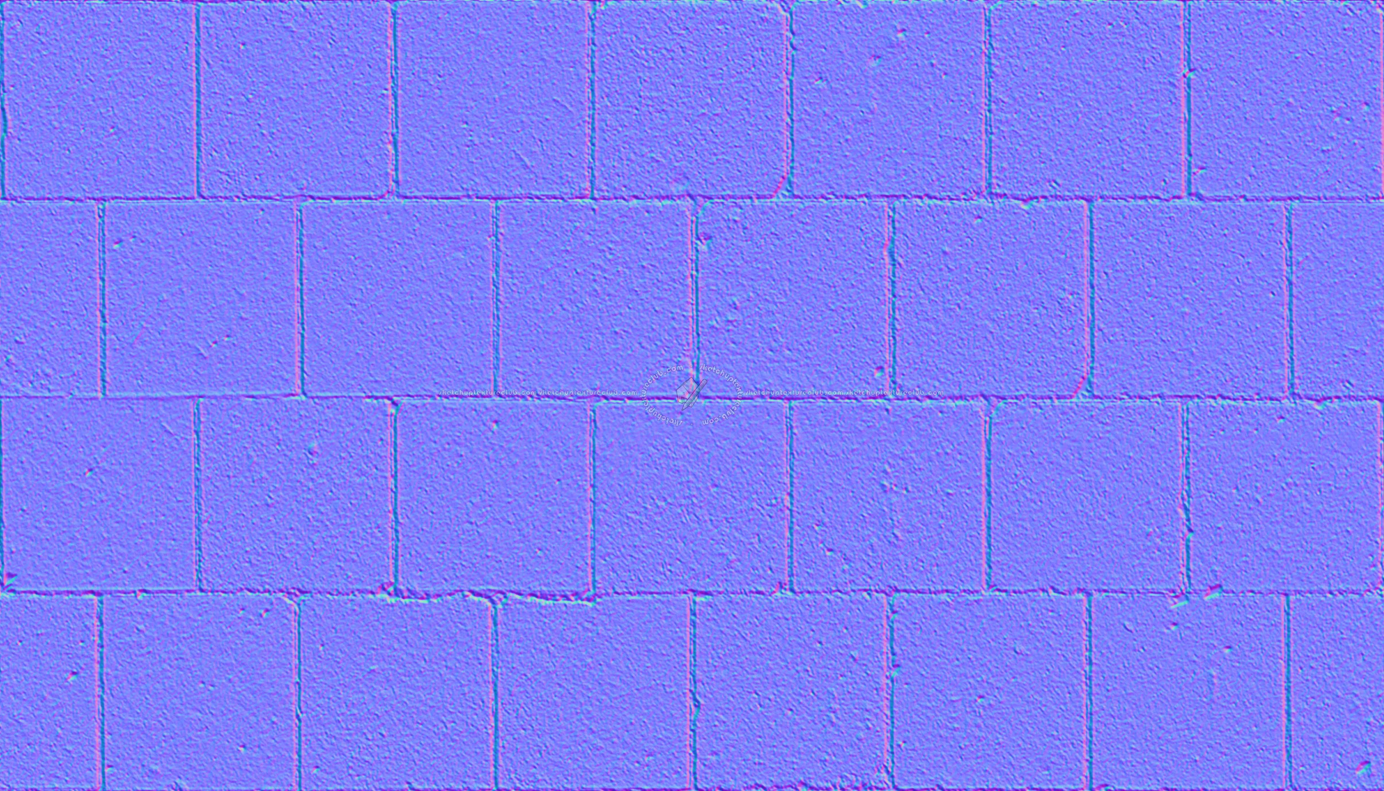 Textures   -   ARCHITECTURE   -   PAVING OUTDOOR   -   Concrete   -   Blocks regular  - Paving outdoor concrete regular block texture seamless 05743 - Normal