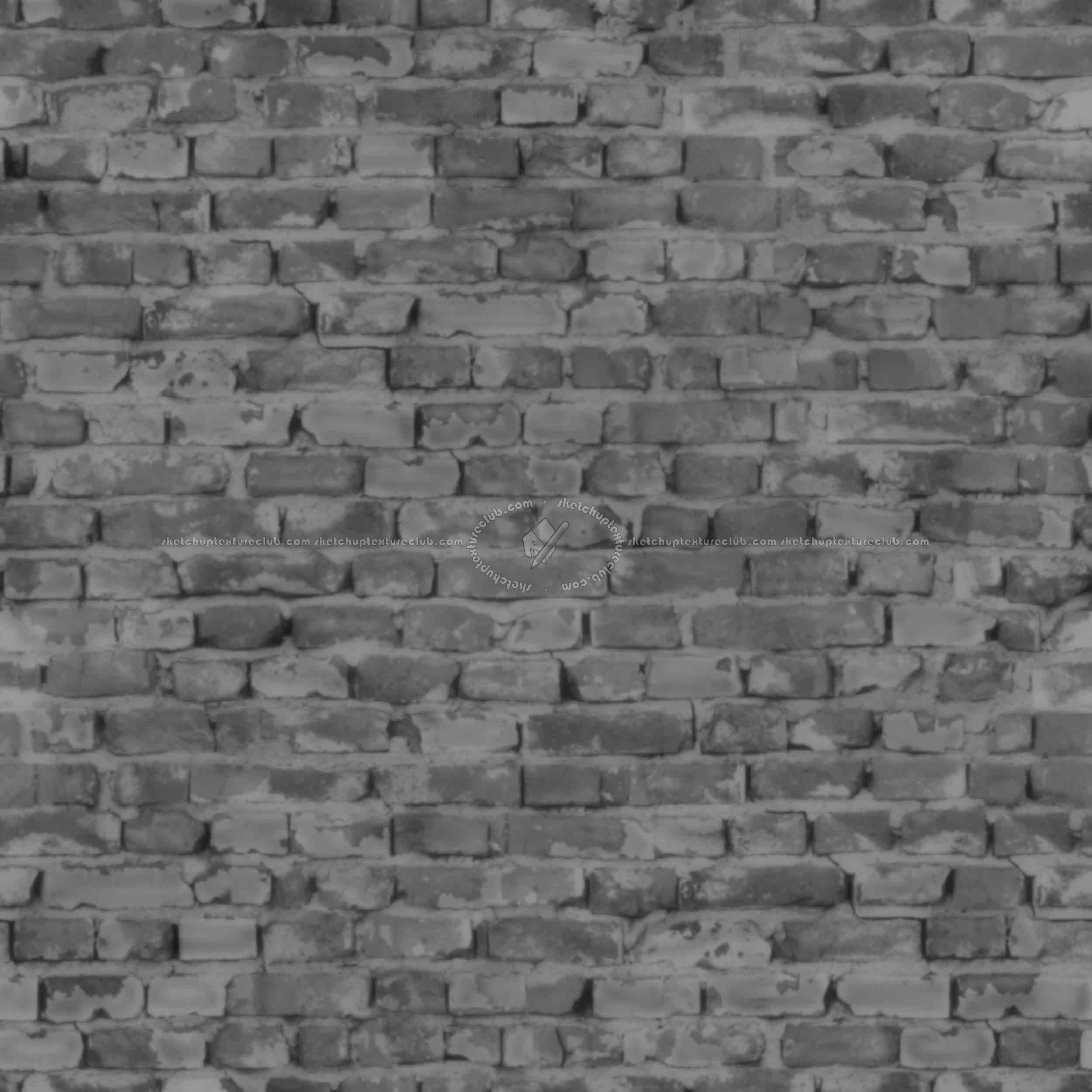 Textures   -   ARCHITECTURE   -   BRICKS   -   Damaged bricks  - Damaged bricks texture seamless 00113 - Displacement