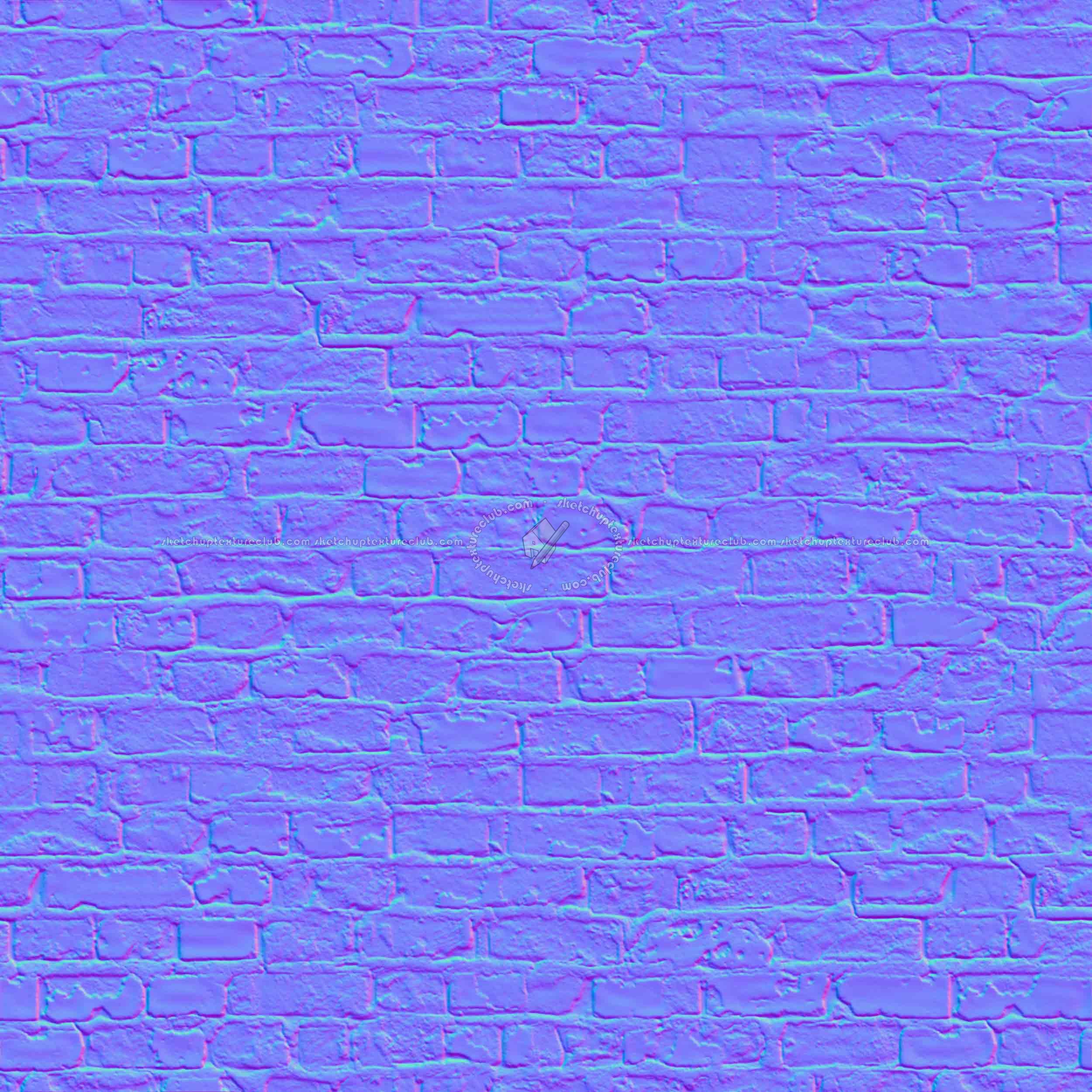 Textures   -   ARCHITECTURE   -   BRICKS   -   Damaged bricks  - Damaged bricks texture seamless 00113 - Normal