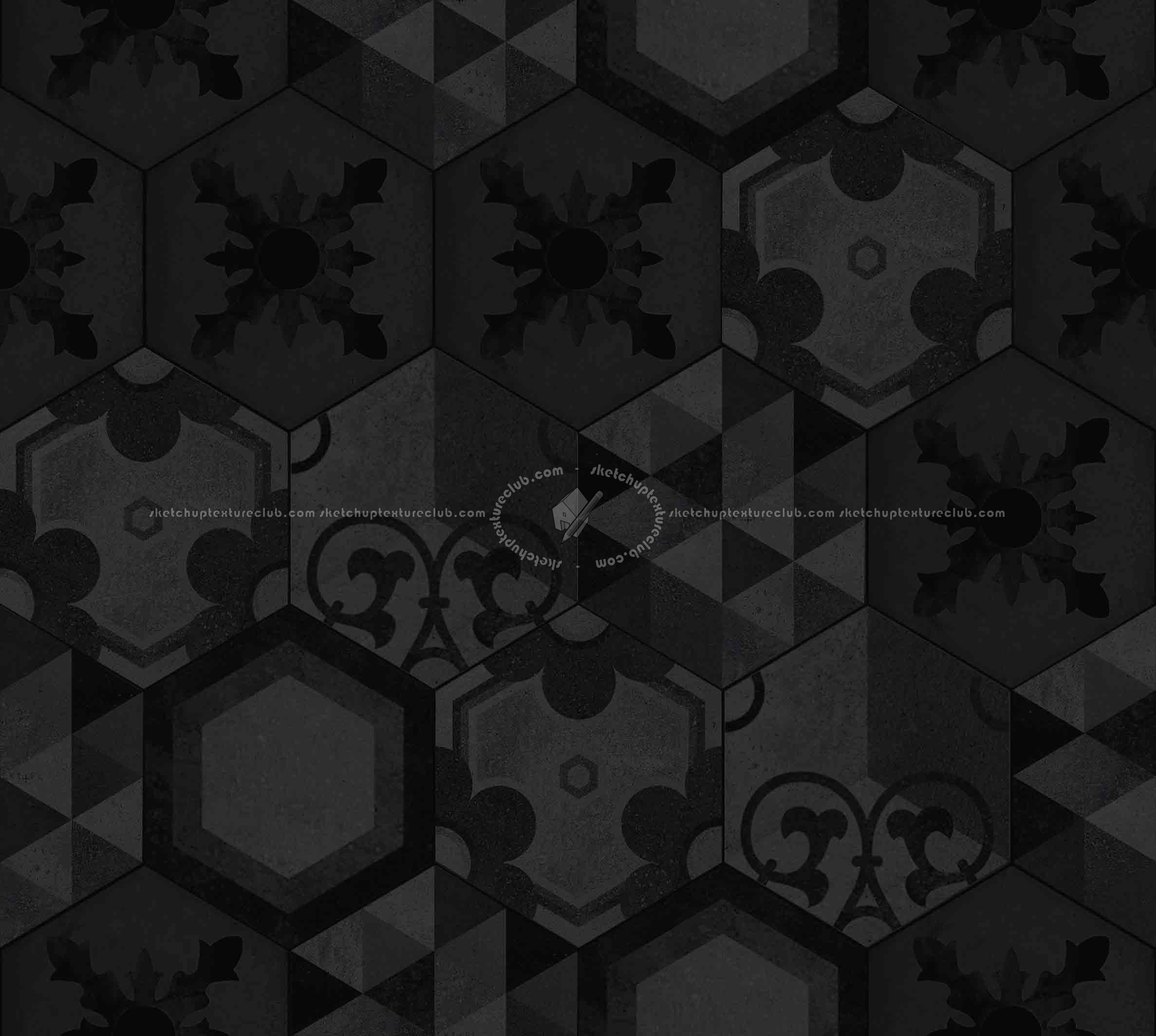 Textures   -   ARCHITECTURE   -   TILES INTERIOR   -   Hexagonal mixed  - Hexagonal tile texture seamless 16876 - Specular