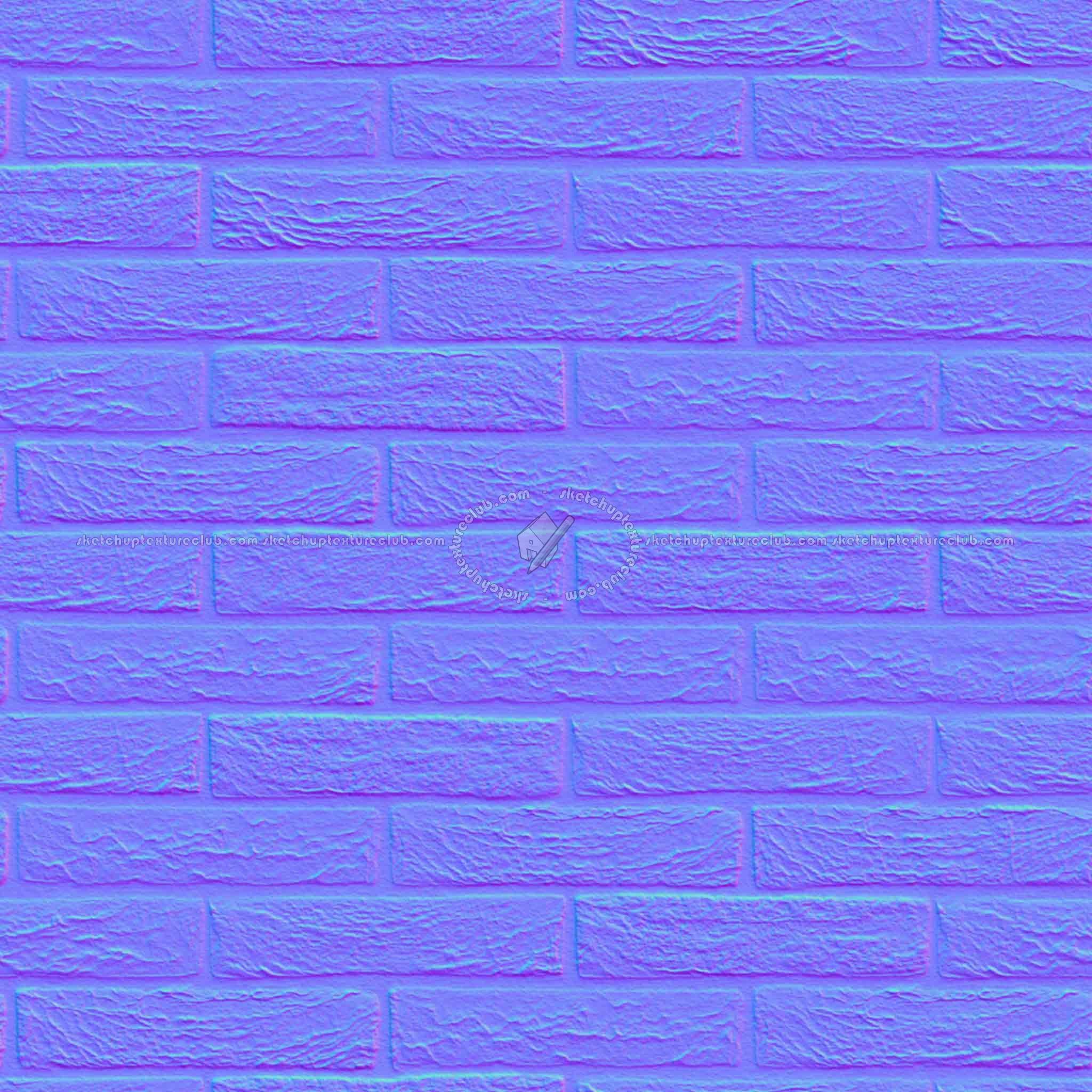 Textures   -   ARCHITECTURE   -   BRICKS   -   Facing Bricks   -   Rustic  - Rustic brick texture seamless 00185 - Normal