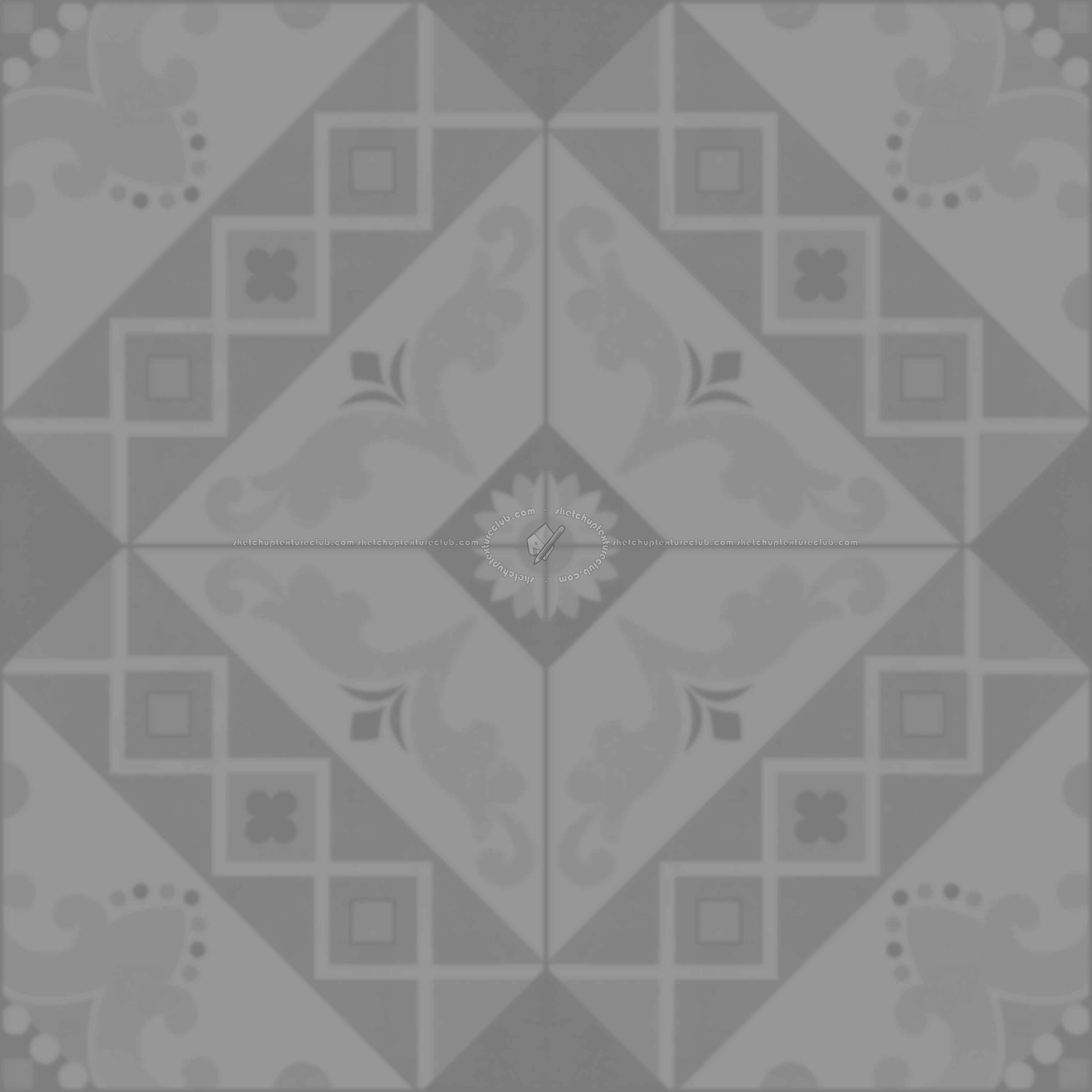 Textures   -   ARCHITECTURE   -   TILES INTERIOR   -   Cement - Encaustic   -   Cement  - cementine tiles Pbr texture seamless 22113 - Displacement