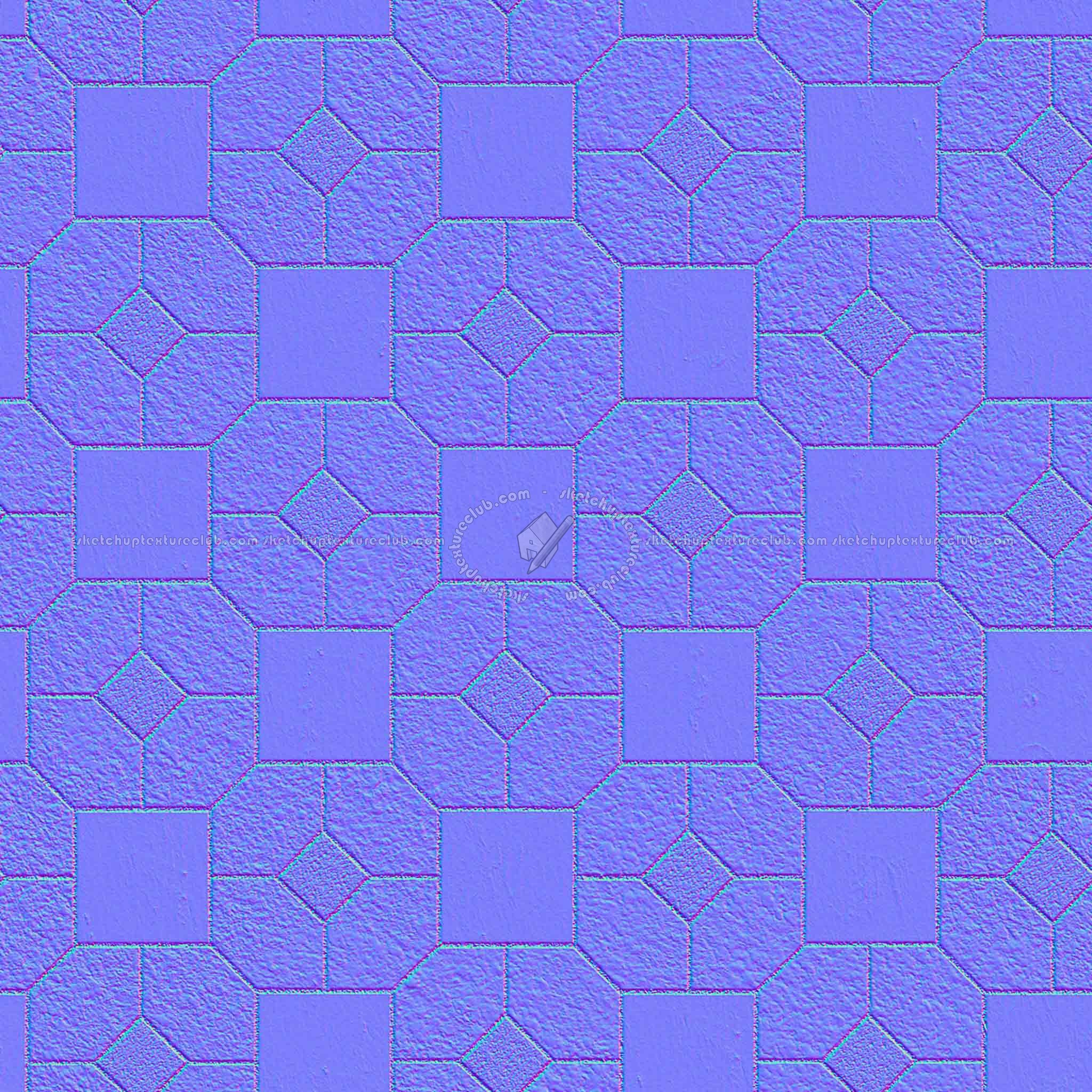 Textures   -   ARCHITECTURE   -   PAVING OUTDOOR   -   Pavers stone   -   Blocks mixed  - Pavers stone mixed size texture seamless 06206 - Normal