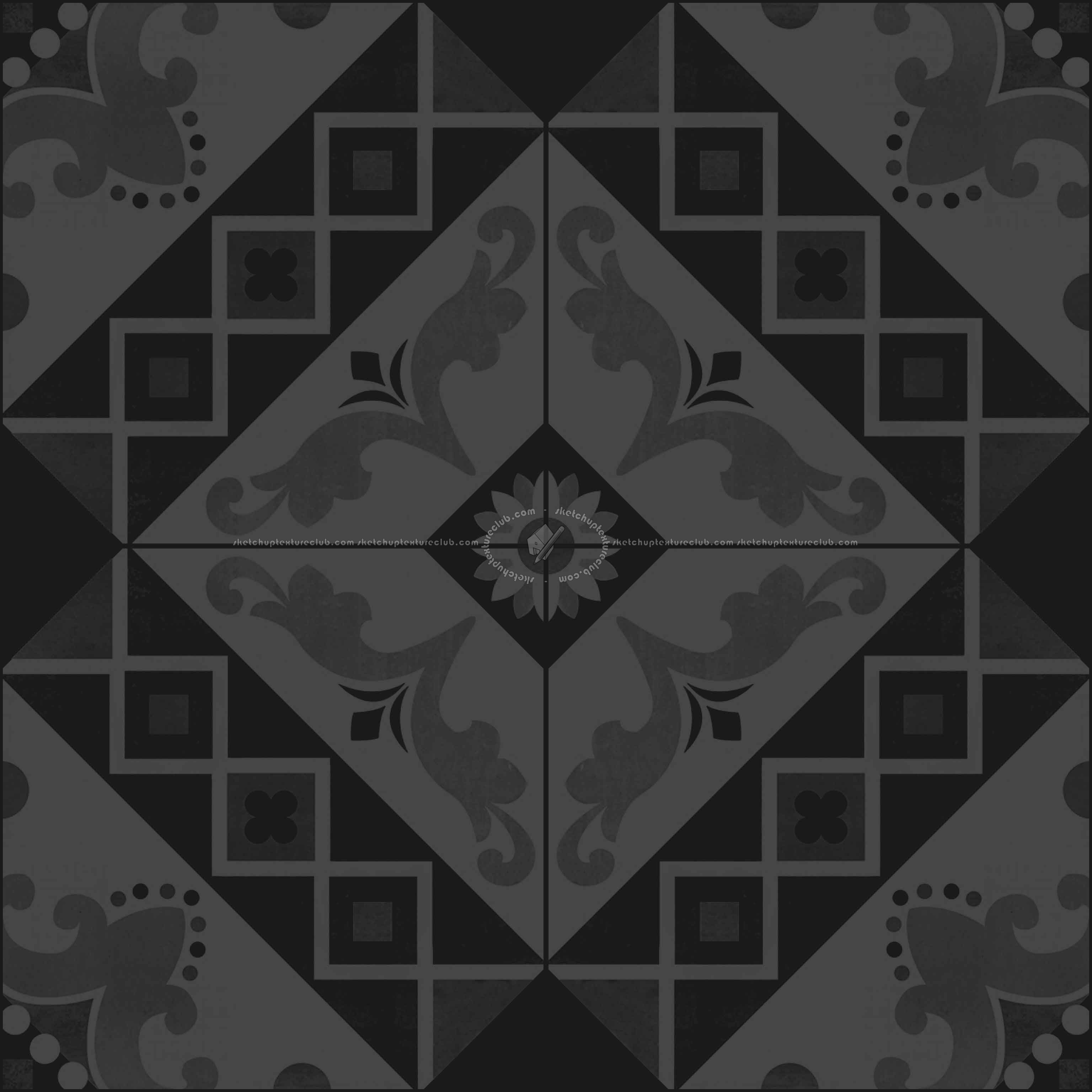 Textures   -   ARCHITECTURE   -   TILES INTERIOR   -   Cement - Encaustic   -   Cement  - cementine tiles Pbr texture seamless 22114 - Specular