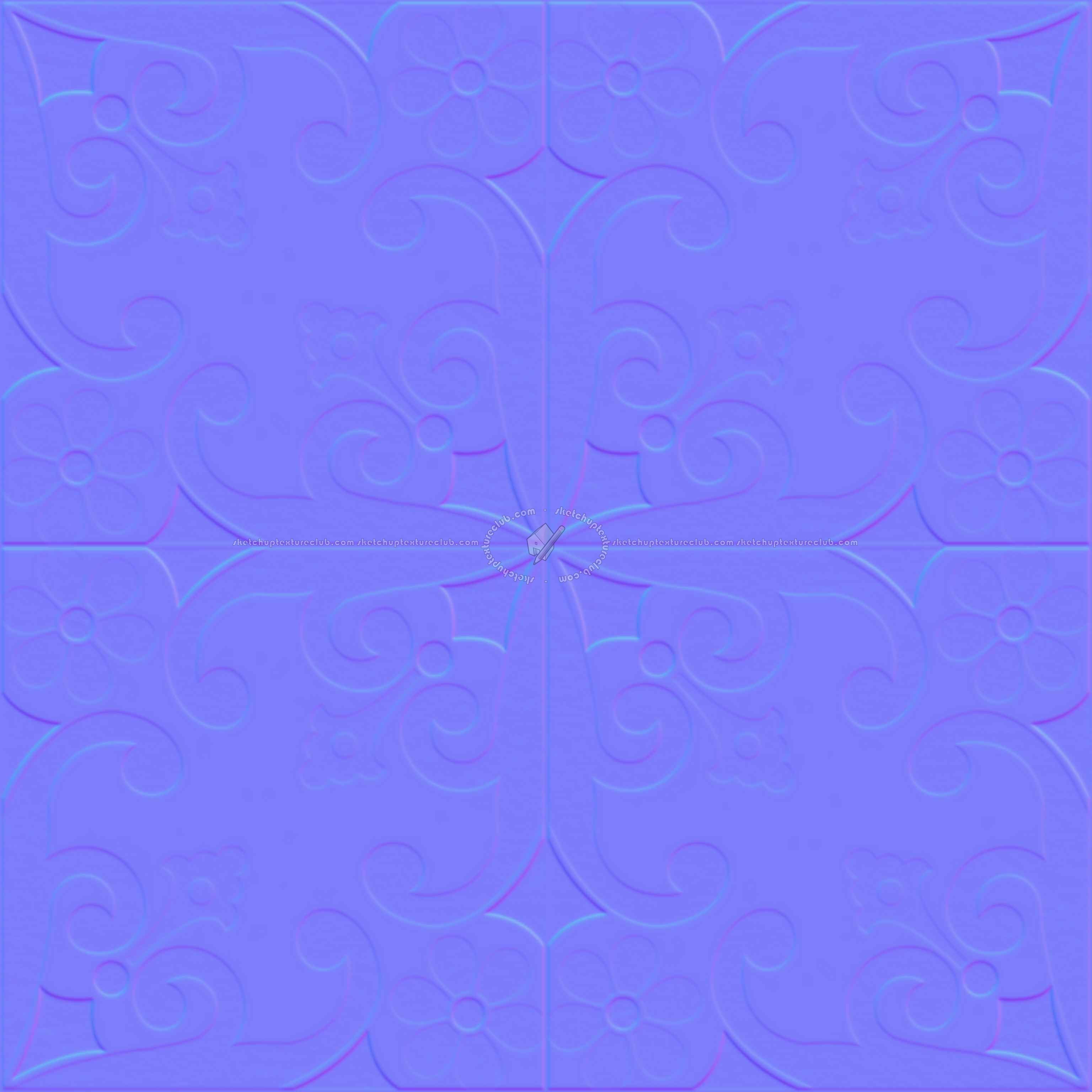 Textures   -   ARCHITECTURE   -   TILES INTERIOR   -   Cement - Encaustic   -   Cement  - cementine tiles Pbr texture seamless 22115 - Normal