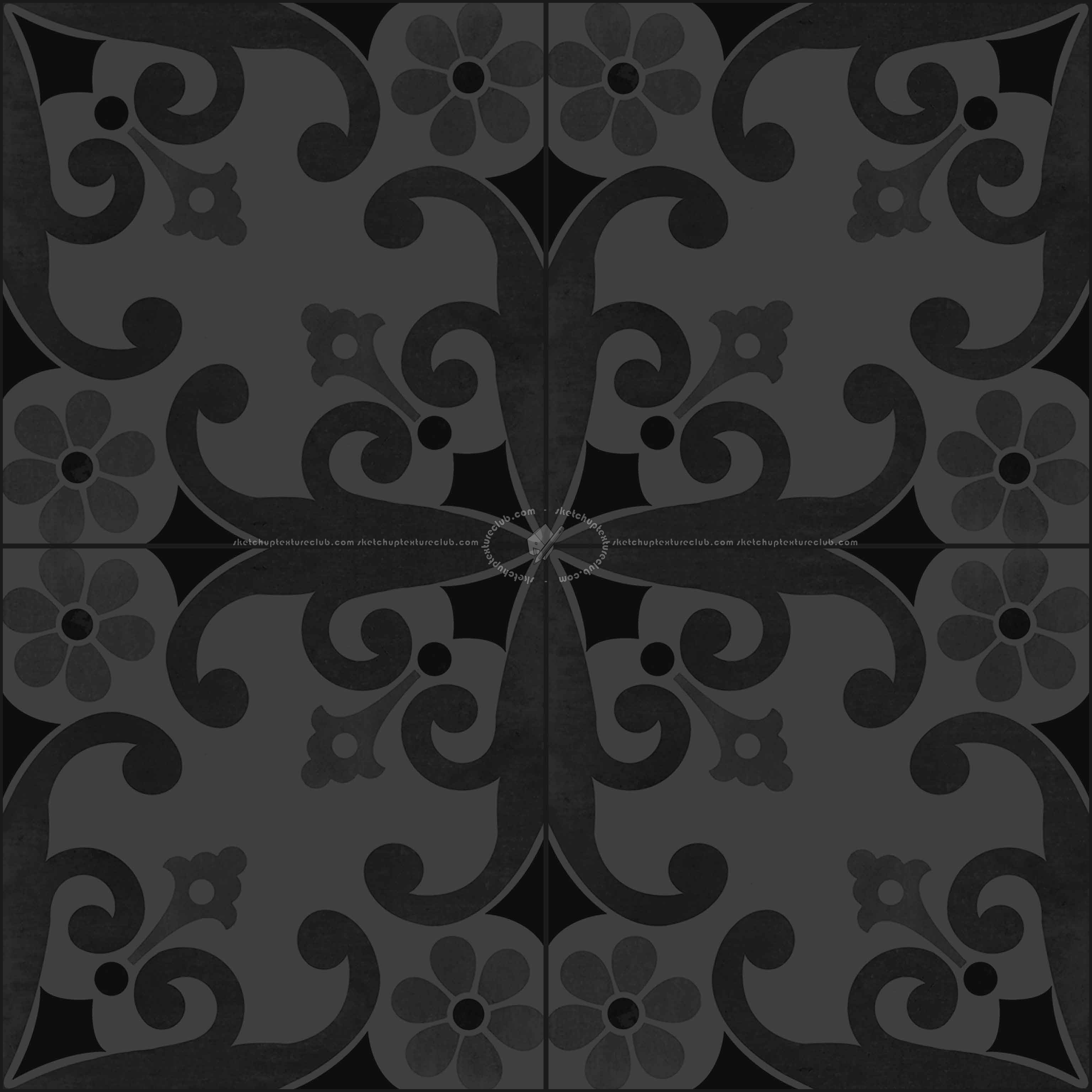 Textures   -   ARCHITECTURE   -   TILES INTERIOR   -   Cement - Encaustic   -   Cement  - cementine tiles Pbr texture seamless 22115 - Specular