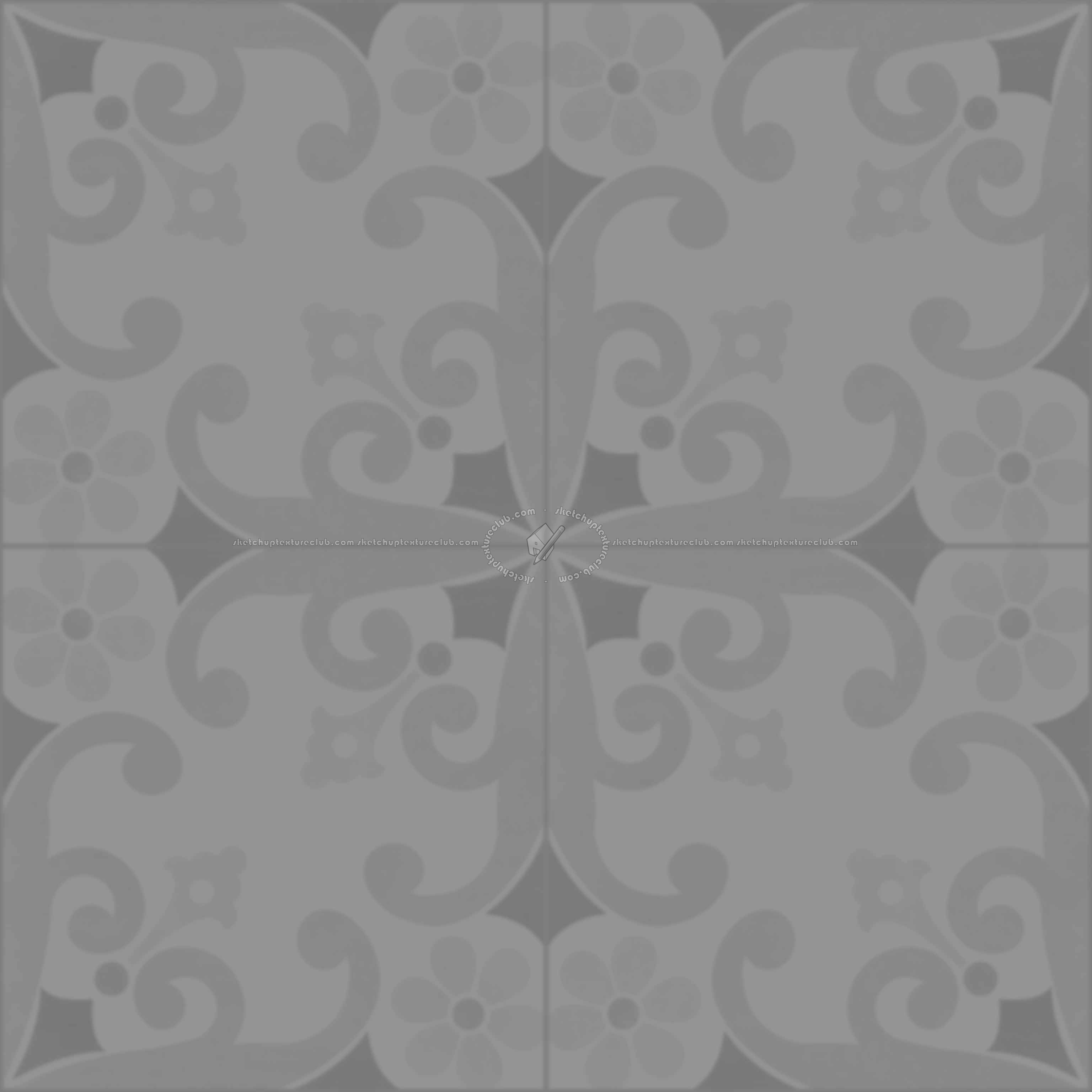 Textures   -   ARCHITECTURE   -   TILES INTERIOR   -   Cement - Encaustic   -   Cement  - cementine tiles Pbr texture seamless 22116 - Displacement