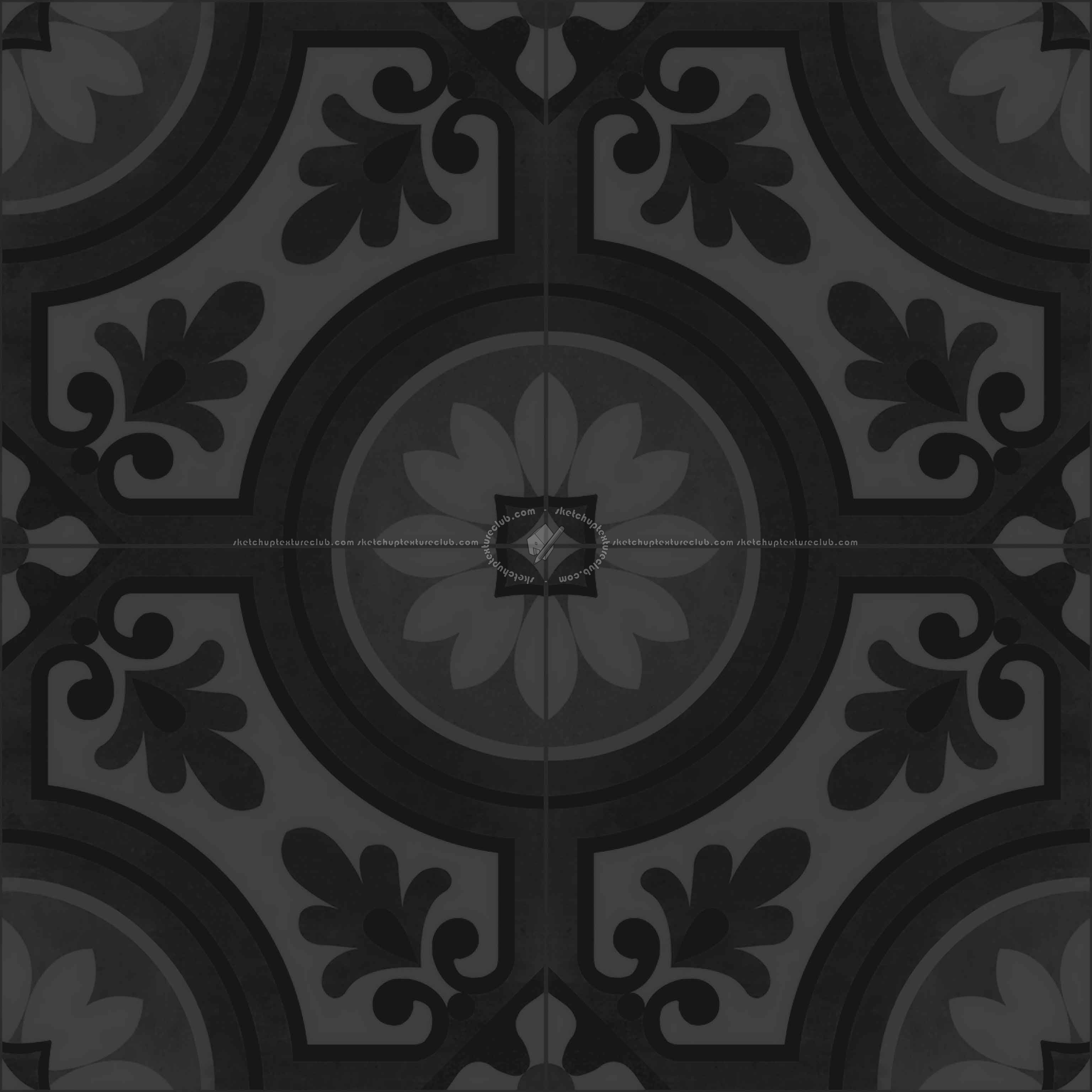 Textures   -   ARCHITECTURE   -   TILES INTERIOR   -   Cement - Encaustic   -   Cement  - cementine tiles Pbr texture seamless 22118 - Specular