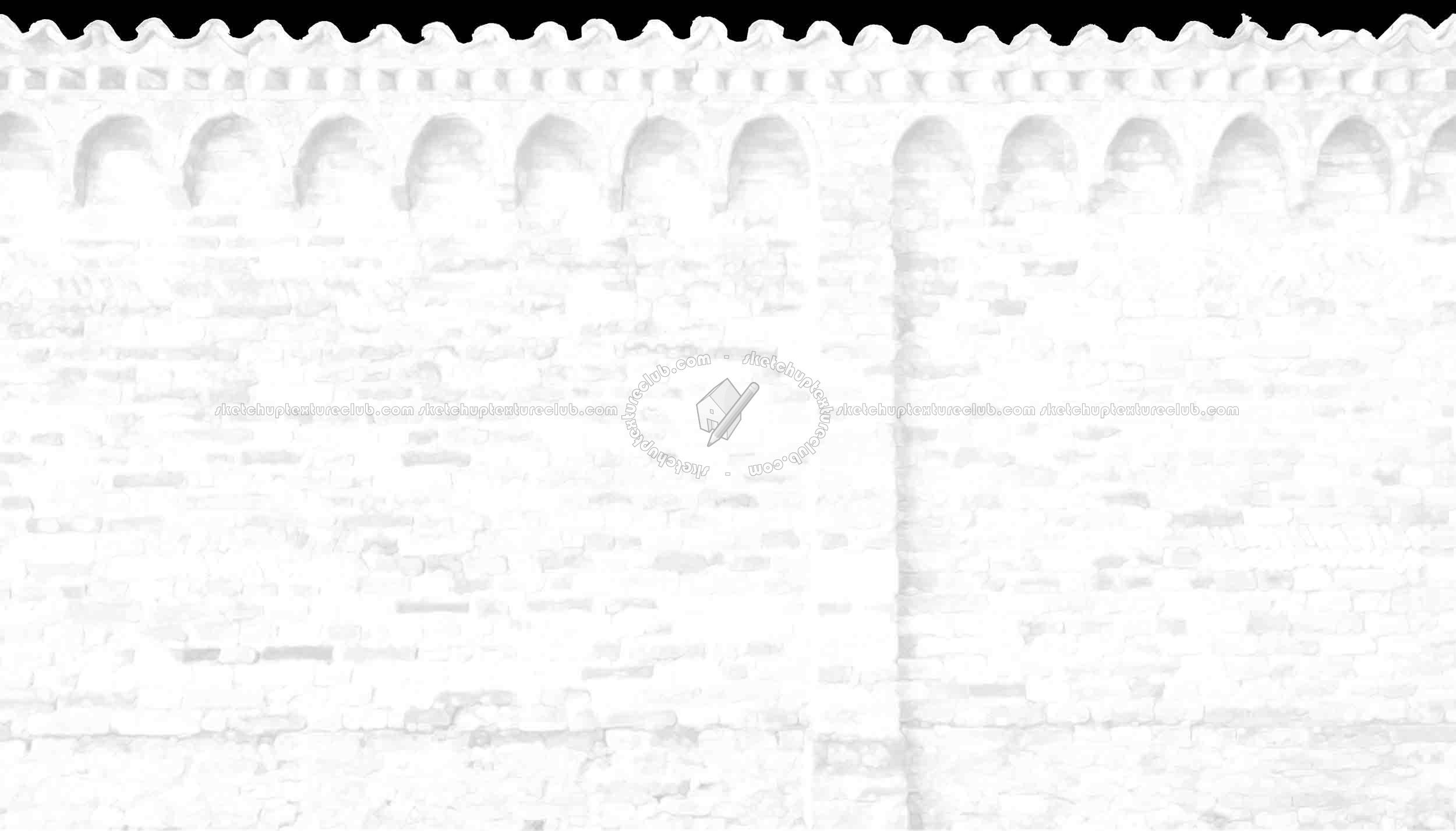 Textures   -   ARCHITECTURE   -   BRICKS   -   Old bricks  - Italy old fence bricks cut out texture horizontal seamless 18106 - Ambient occlusion