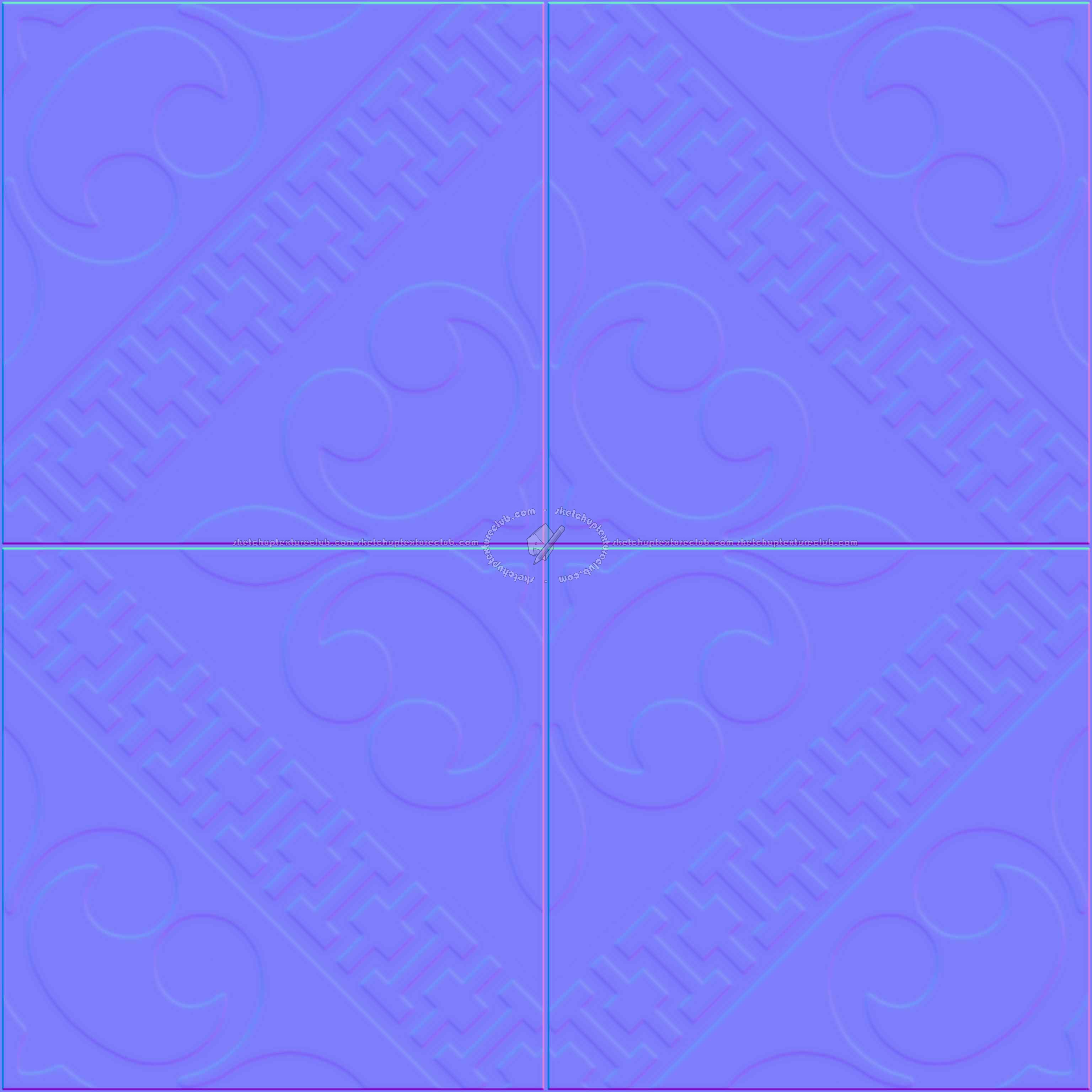 Textures   -   ARCHITECTURE   -   TILES INTERIOR   -   Cement - Encaustic   -   Cement  - cementine tiles Pbr texture seamless 22119 - Normal