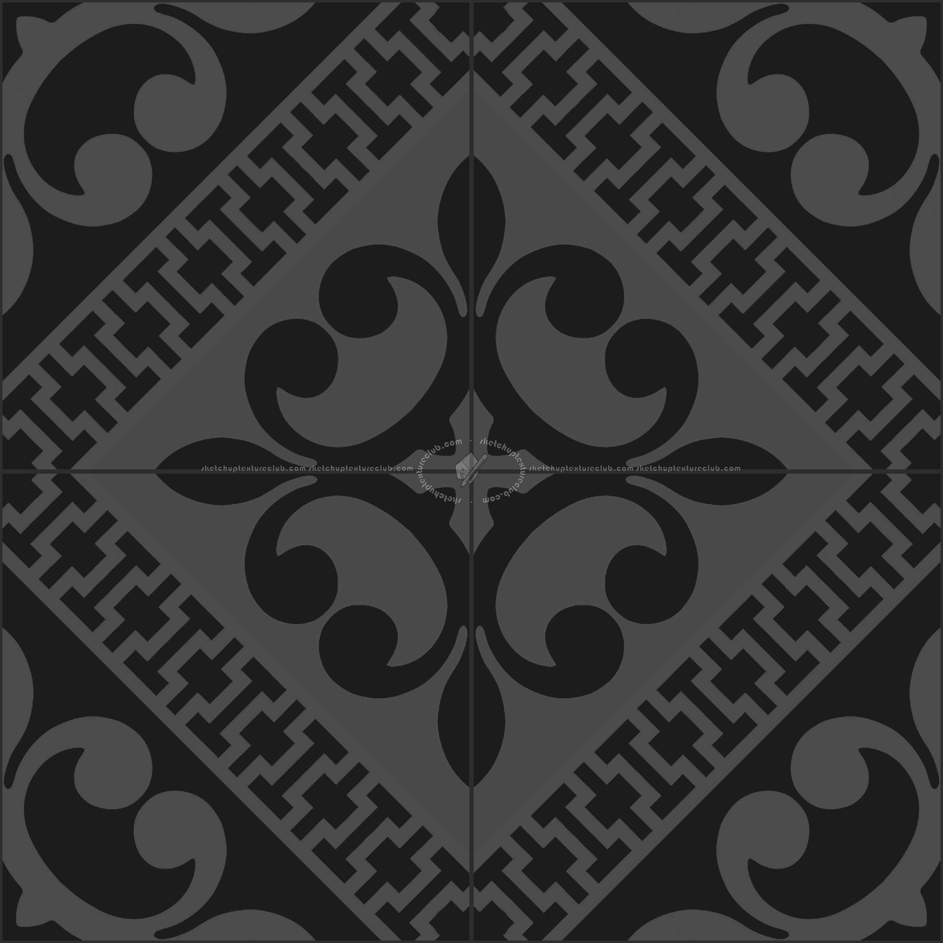 Textures   -   ARCHITECTURE   -   TILES INTERIOR   -   Cement - Encaustic   -   Cement  - cementine tiles Pbr texture seamless 22119 - Specular