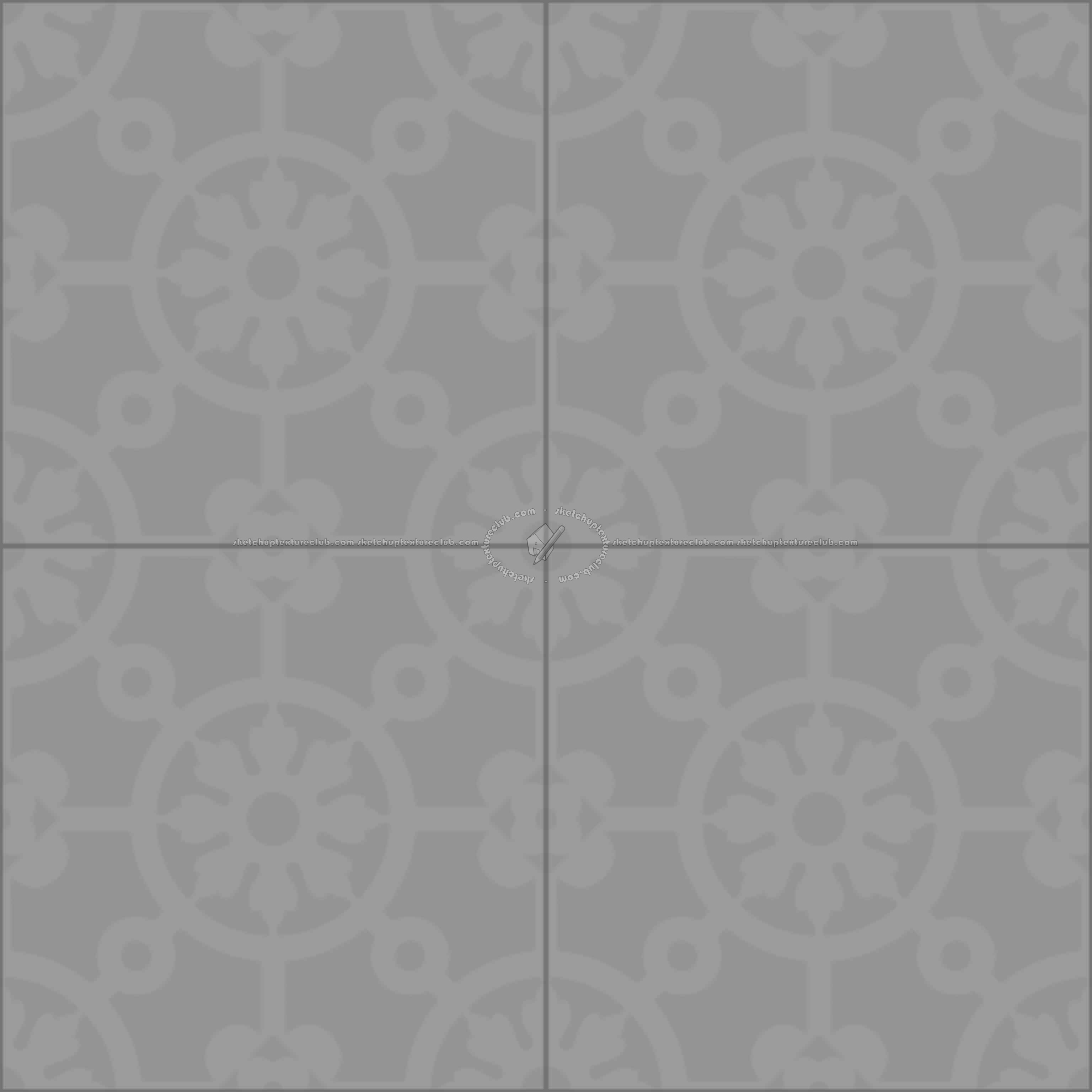 Textures   -   ARCHITECTURE   -   TILES INTERIOR   -   Cement - Encaustic   -   Cement  - cementine tiles Pbr texture seamless 22120 - Displacement