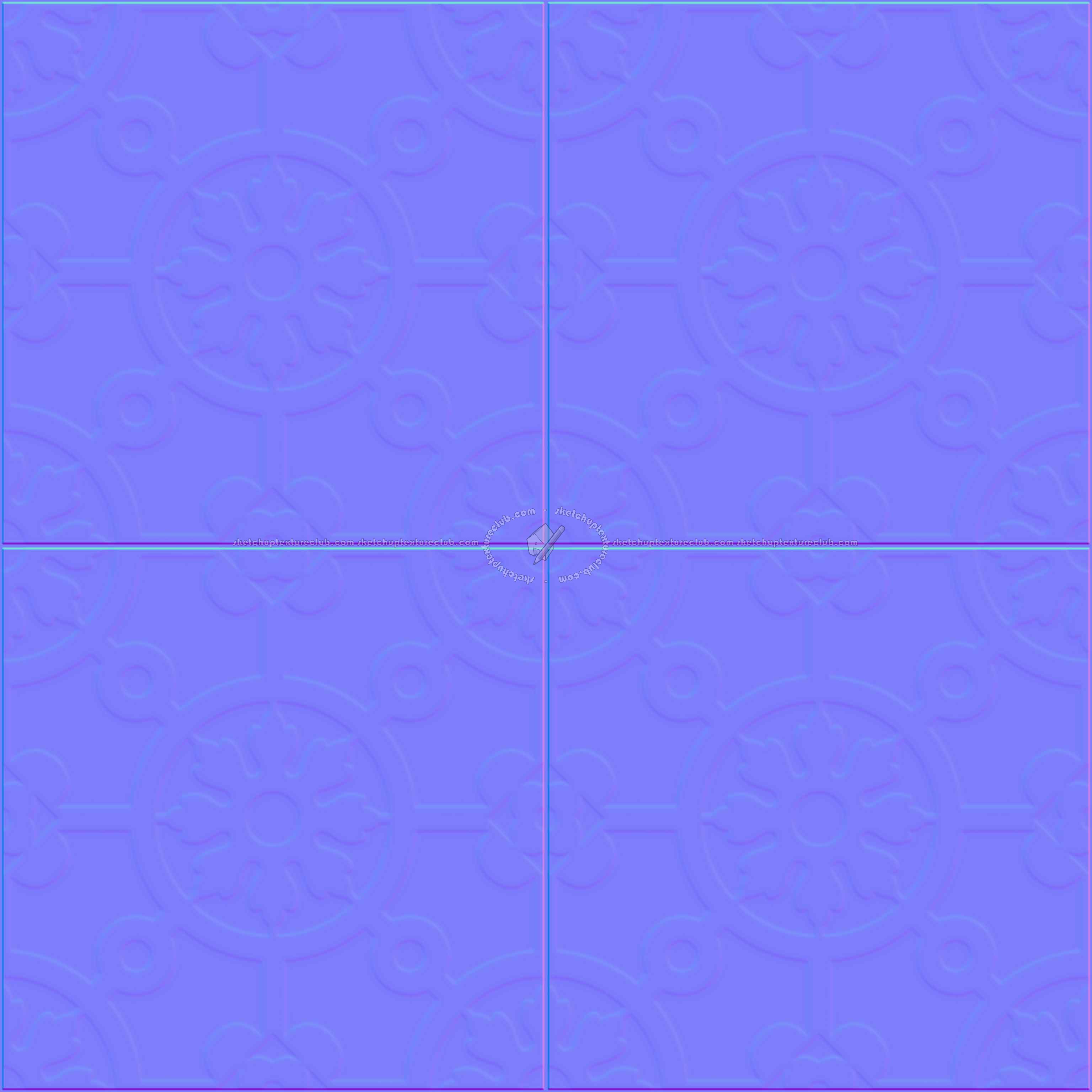 Textures   -   ARCHITECTURE   -   TILES INTERIOR   -   Cement - Encaustic   -   Cement  - cementine tiles Pbr texture seamless 22120 - Normal