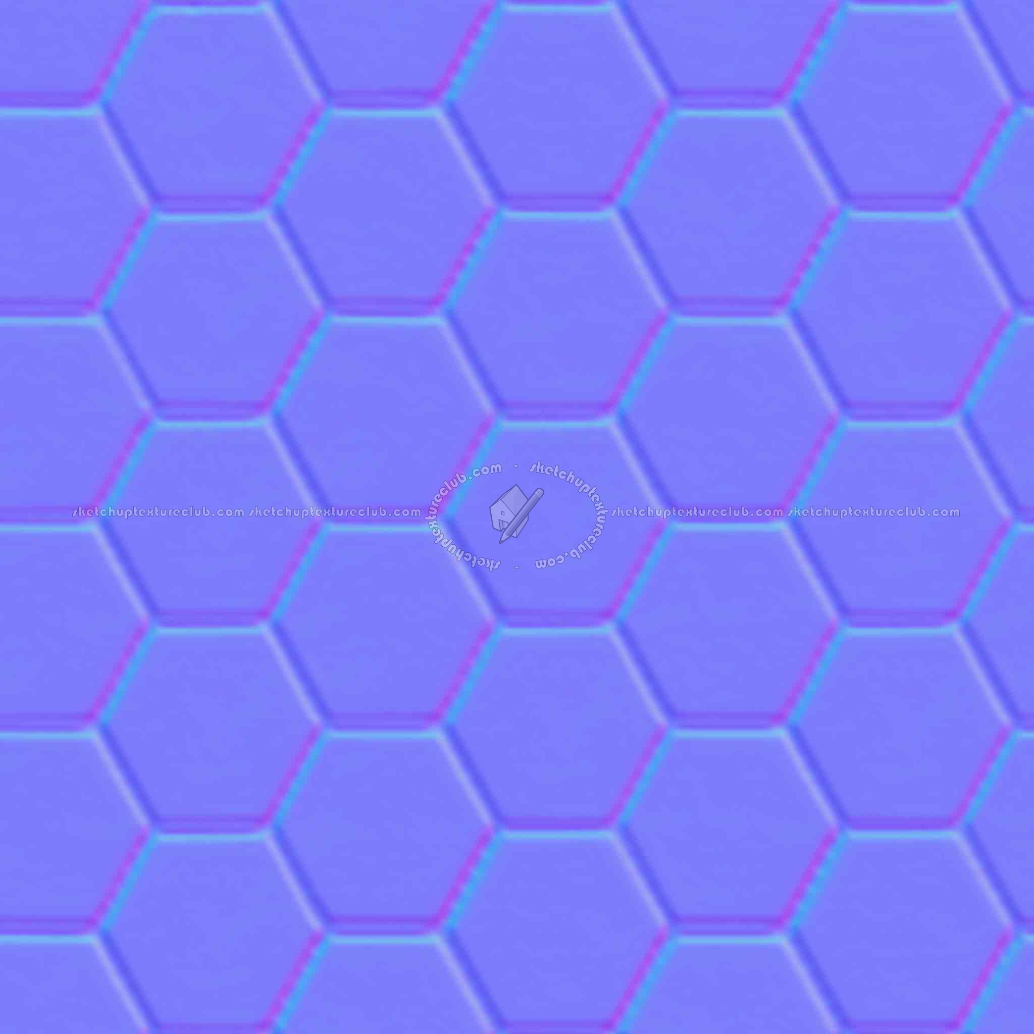 Textures   -   ARCHITECTURE   -   TILES INTERIOR   -   Hexagonal mixed  - Porcelain hexagonal texture seamless 17106 - Normal