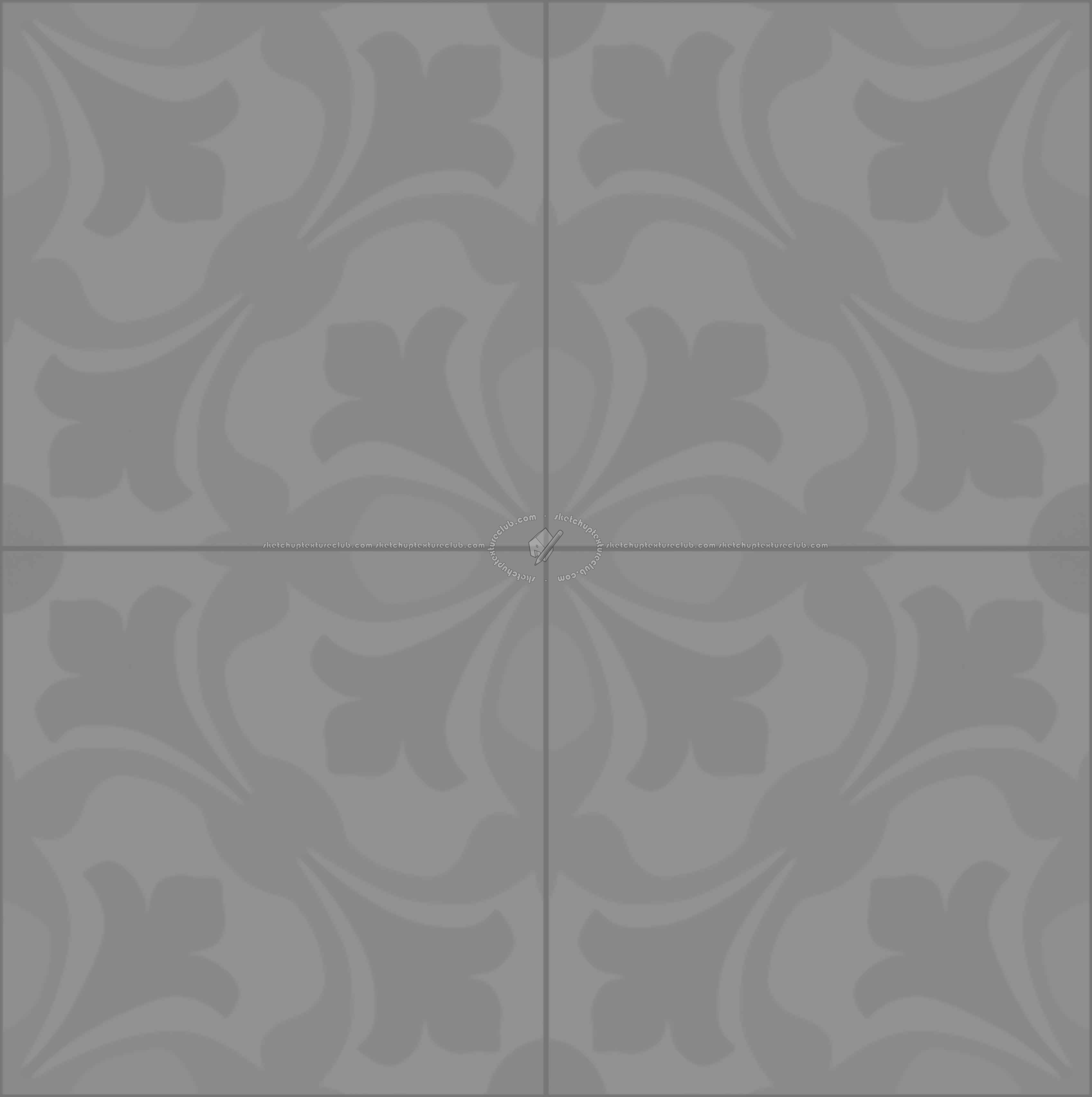 Textures   -   ARCHITECTURE   -   TILES INTERIOR   -   Cement - Encaustic   -   Cement  - cementine tiles Pbr texture seamless 22127 - Displacement