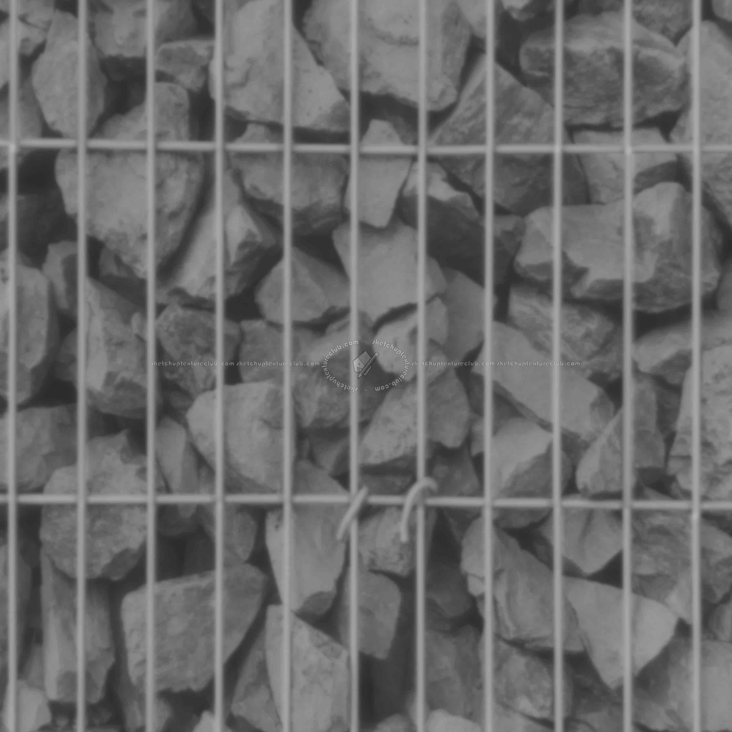 Textures   -   ARCHITECTURE   -   STONES WALLS   -   Stone blocks  - gabion retaining Stone wall pbr texture seamless 22383 - Displacement