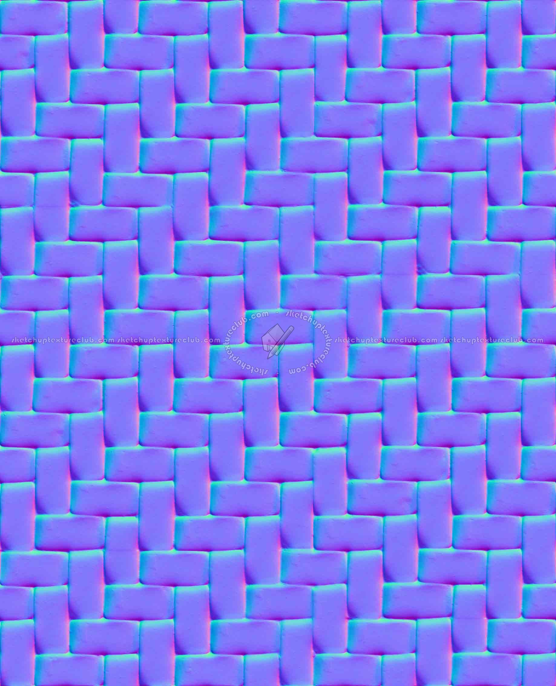 Textures   -   ARCHITECTURE   -   TILES INTERIOR   -   Mosaico   -   Mixed format  - Herringbone mosaic tile texture seamless 15667 - Normal