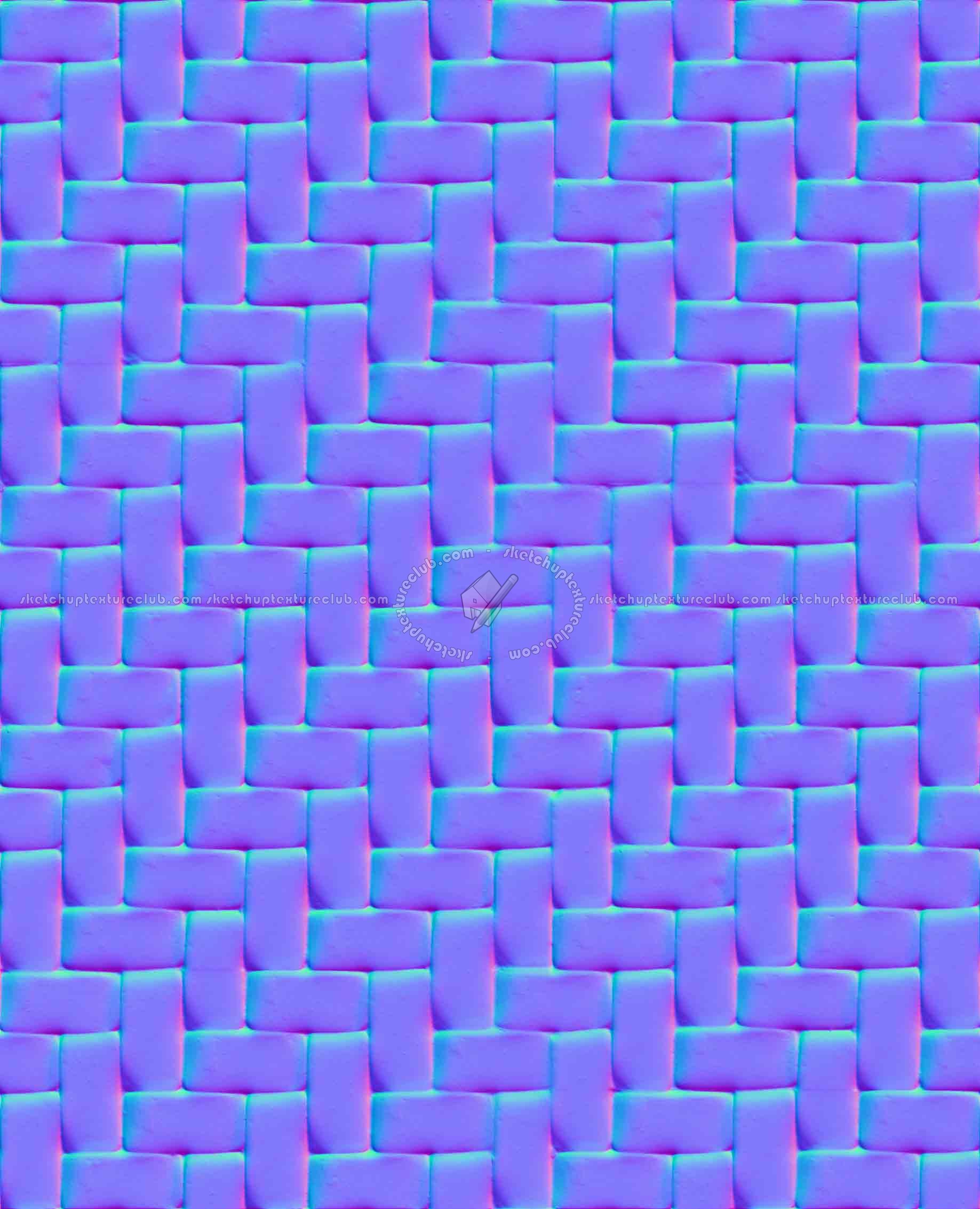 Textures   -   ARCHITECTURE   -   TILES INTERIOR   -   Mosaico   -   Mixed format  - Herringbone mosaic tile texture seamless 15669 - Normal