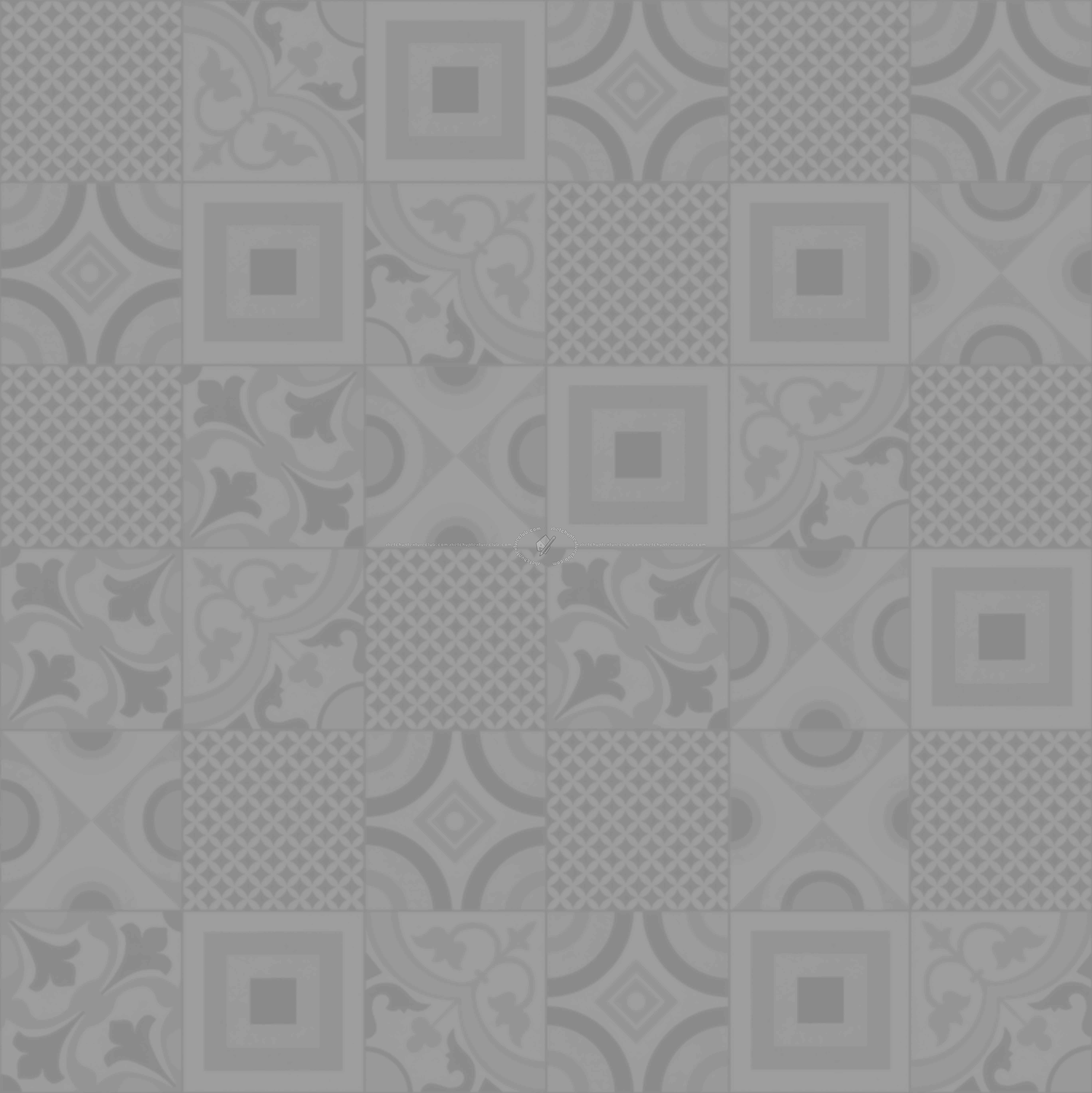 Textures   -   ARCHITECTURE   -   TILES INTERIOR   -   Cement - Encaustic   -   Cement  - cementine tiles Pbr texture seamless 22133 - Displacement