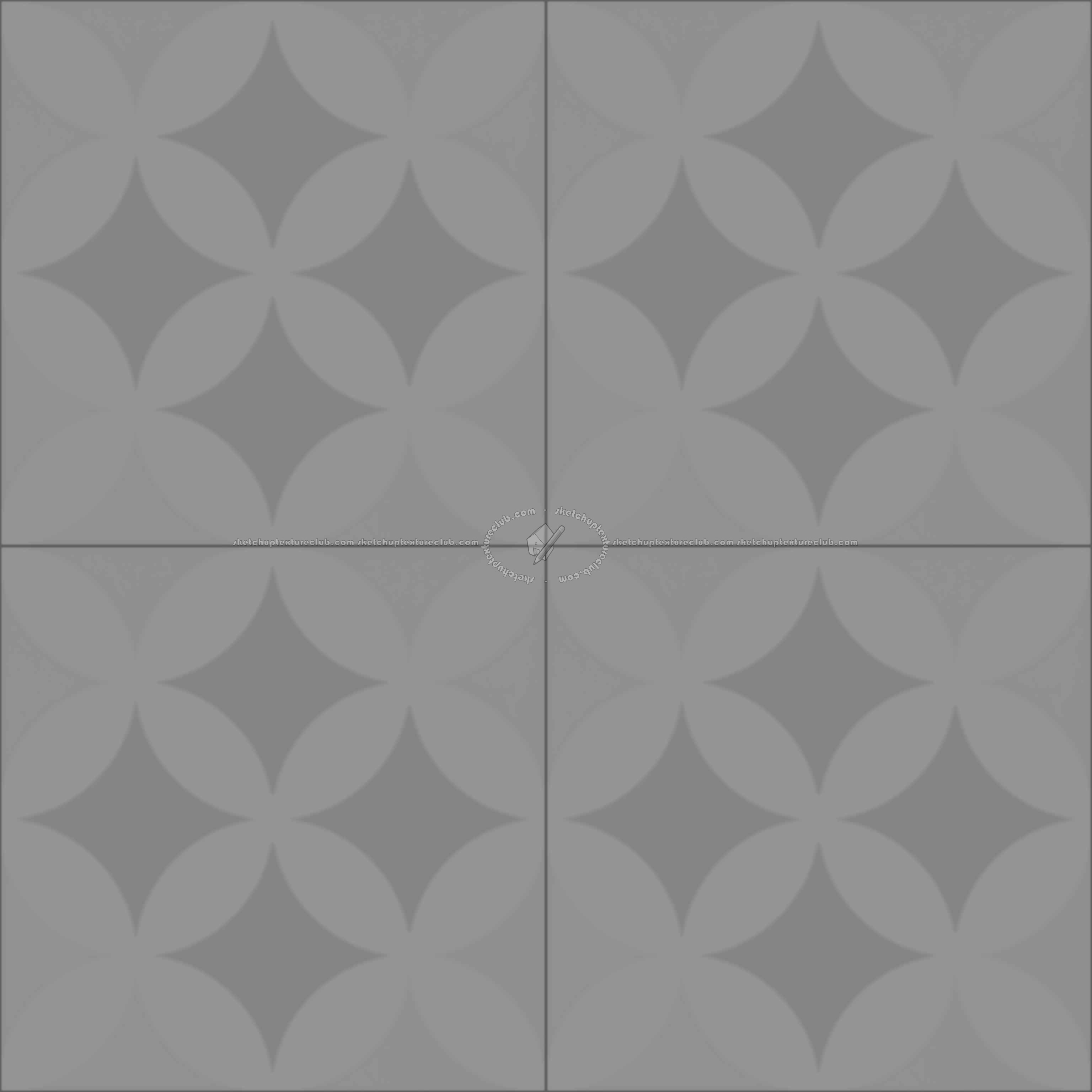 Textures   -   ARCHITECTURE   -   TILES INTERIOR   -   Cement - Encaustic   -   Cement  - cementine tiles Pbr texture seamless 22139 - Displacement