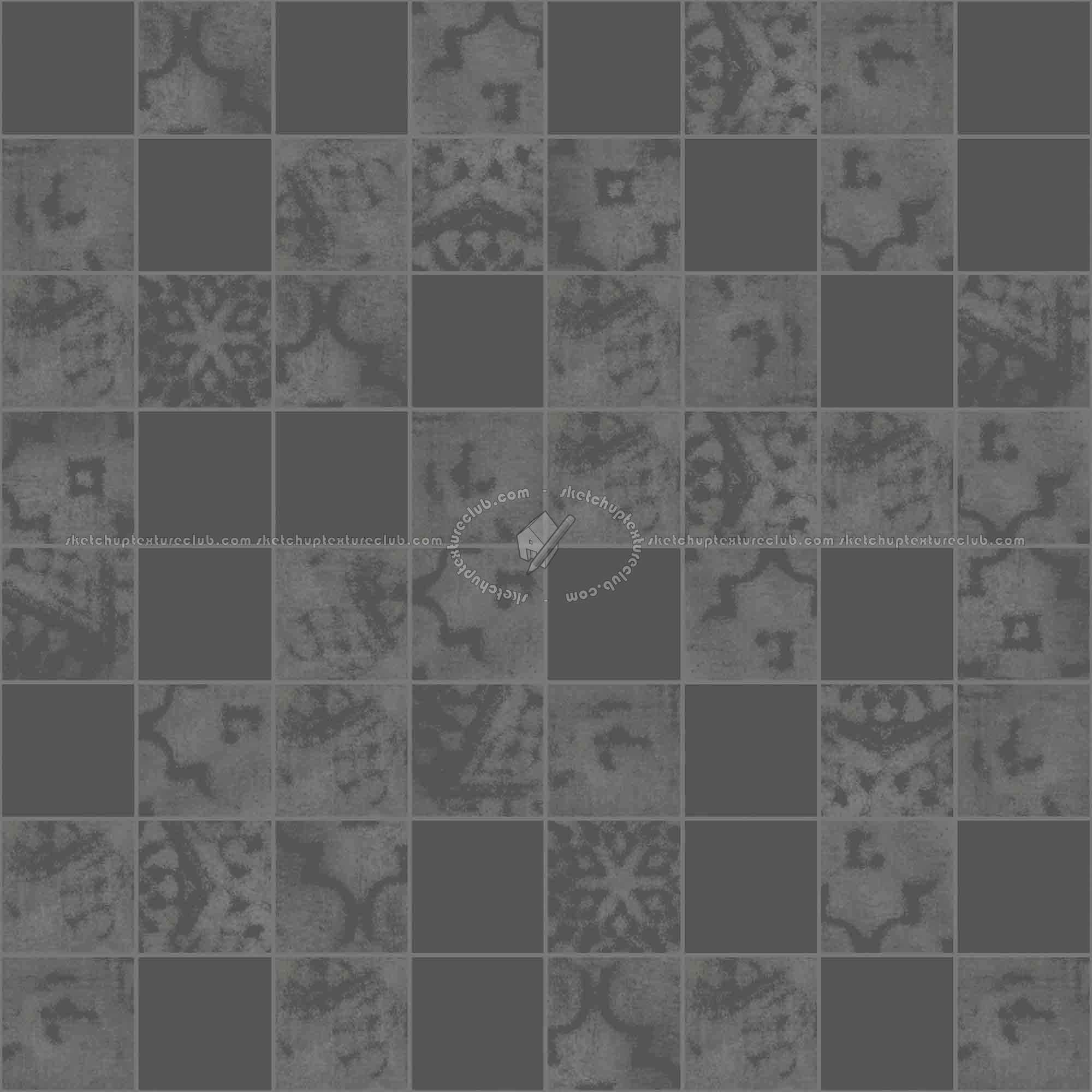Textures   -   ARCHITECTURE   -   TILES INTERIOR   -   Mosaico   -   Mixed format  - Mosaico patterned tiles texture seamless 1 15678 - Specular