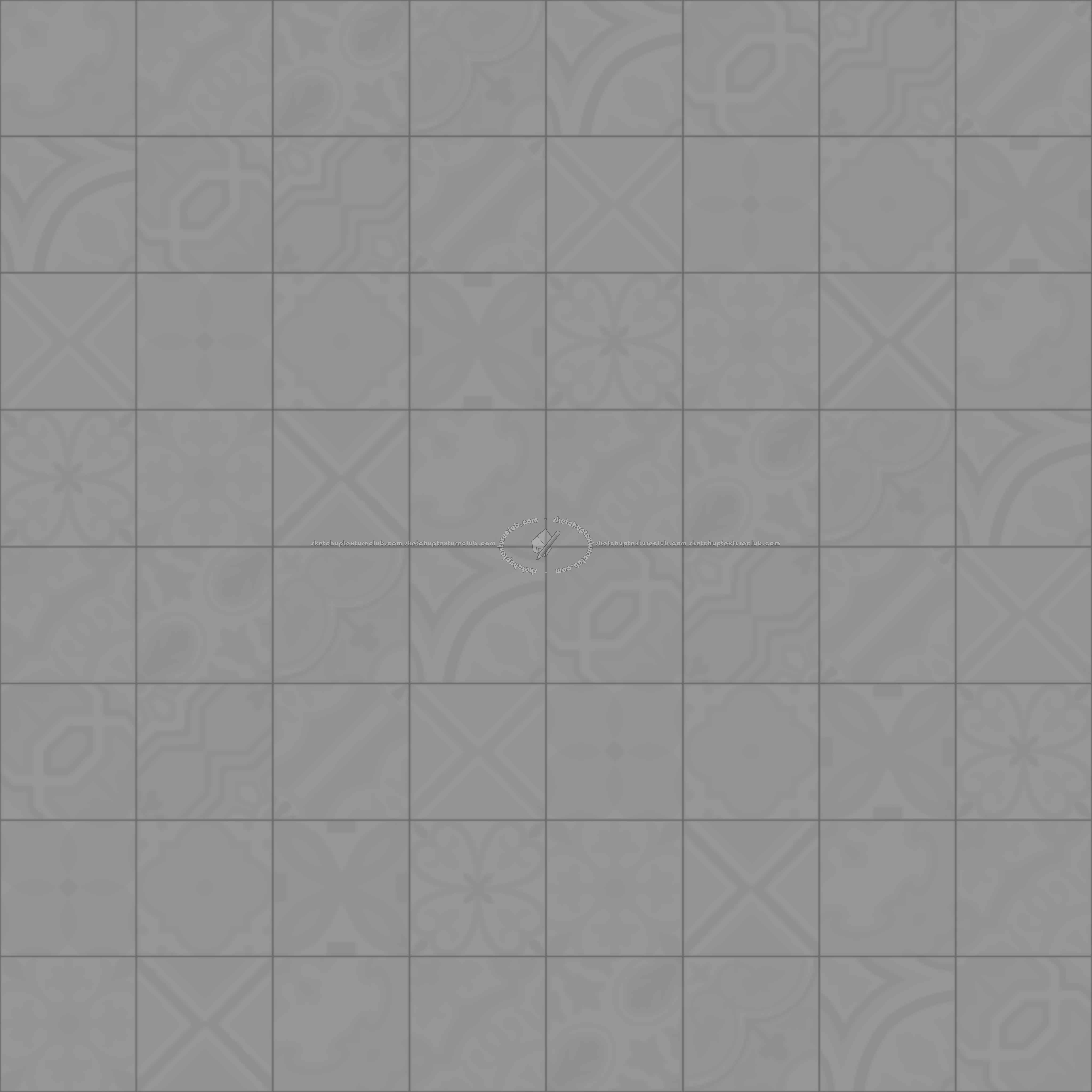 Textures   -   ARCHITECTURE   -   TILES INTERIOR   -   Cement - Encaustic   -   Cement  - cementine tiles Pbr texture seamless 22146 - Displacement