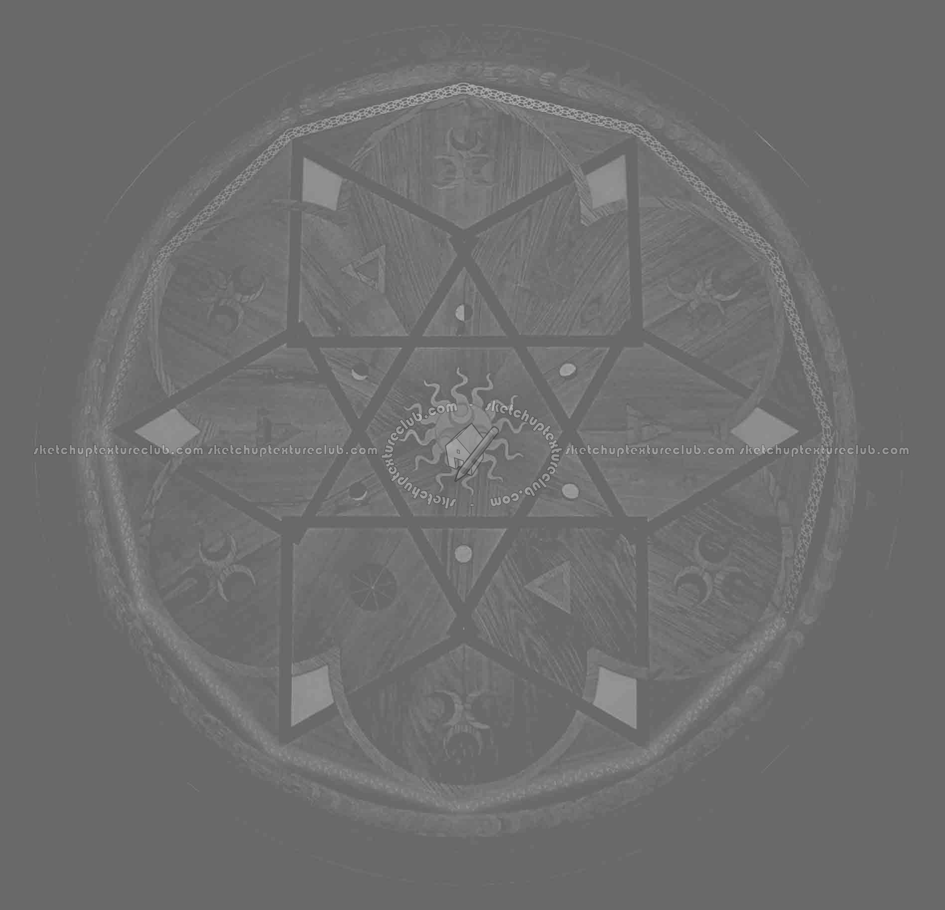 Textures   -   ARCHITECTURE   -   WOOD FLOORS   -   Geometric pattern  - Medallion wood floor texture seamless 16360 - Specular