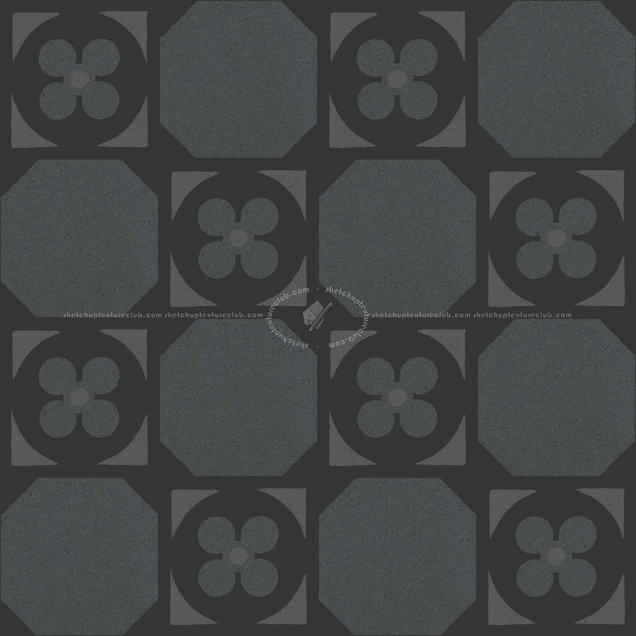 Textures   -   ARCHITECTURE   -   TILES INTERIOR   -   Cement - Encaustic   -   Cement  - Cement concrete tile texture seamless 13332 - Specular