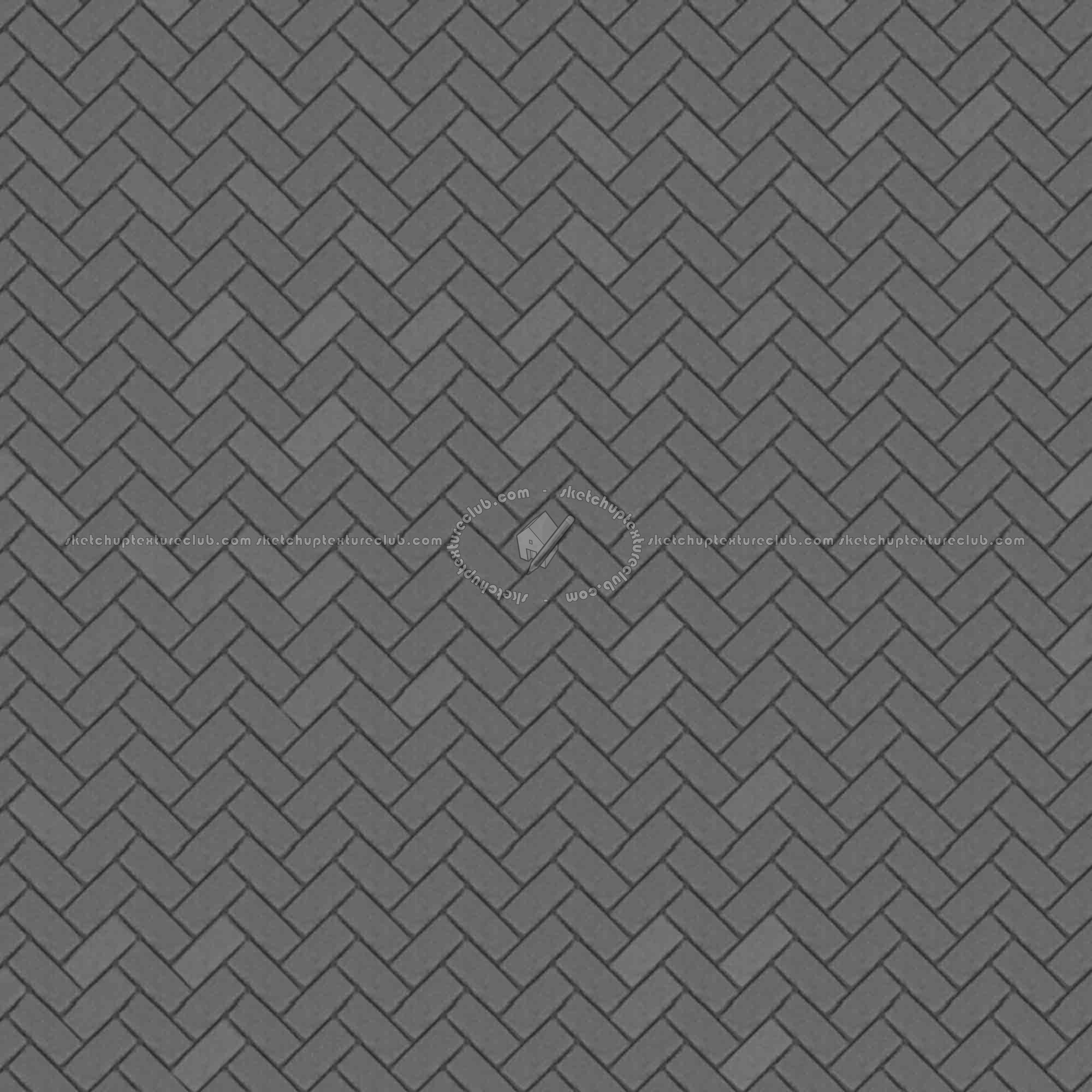 Textures   -   ARCHITECTURE   -   PAVING OUTDOOR   -   Concrete   -   Herringbone  - Concrete paving herringbone outdoor texture seamless 05806 - Displacement