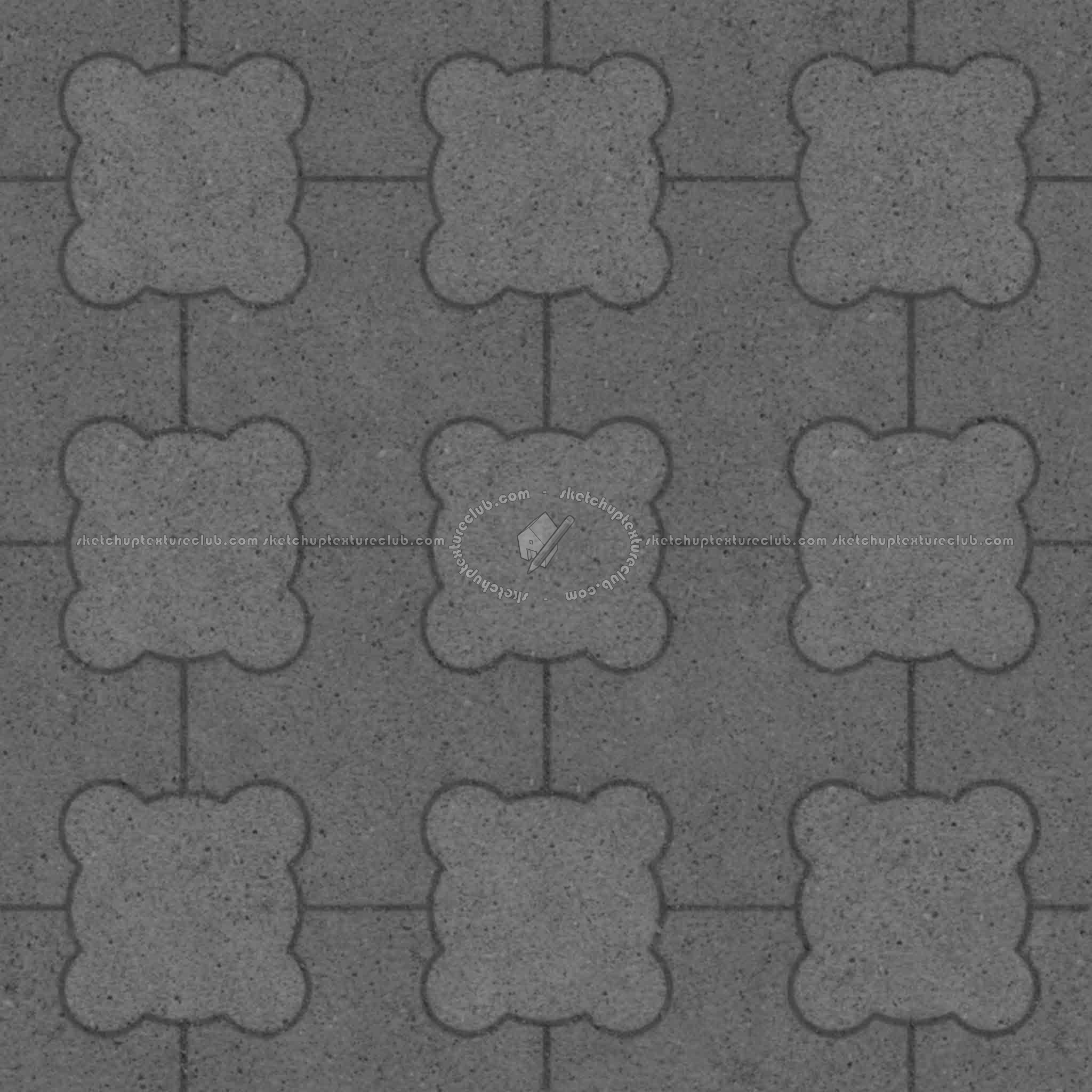 Textures   -   ARCHITECTURE   -   PAVING OUTDOOR   -   Concrete   -   Blocks mixed  - Paving concrete mixed size texture seamless 05579 - Displacement