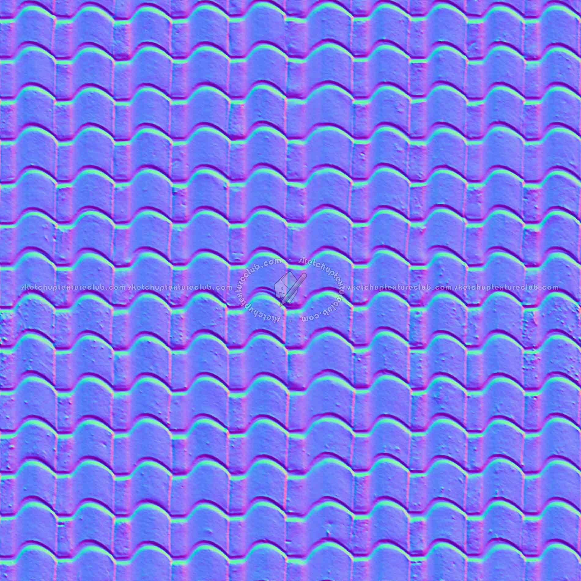 Textures   -   ARCHITECTURE   -   ROOFINGS   -   Clay roofs  - Clay roof texture seamless 19559 - Normal