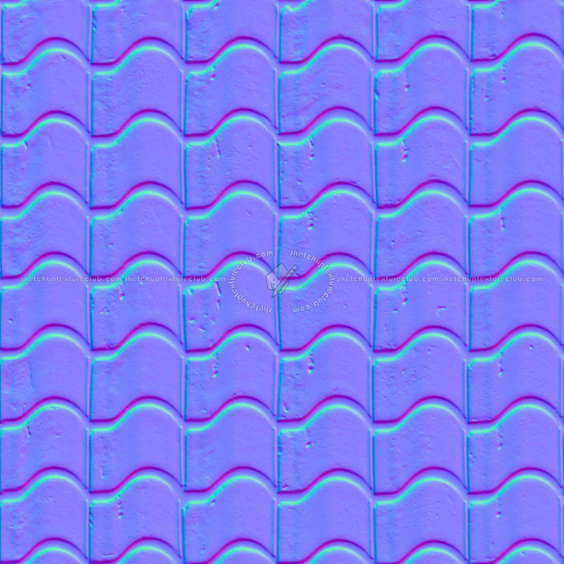 Textures   -   ARCHITECTURE   -   ROOFINGS   -   Clay roofs  - Clay roof texture seamless 19560 - Normal