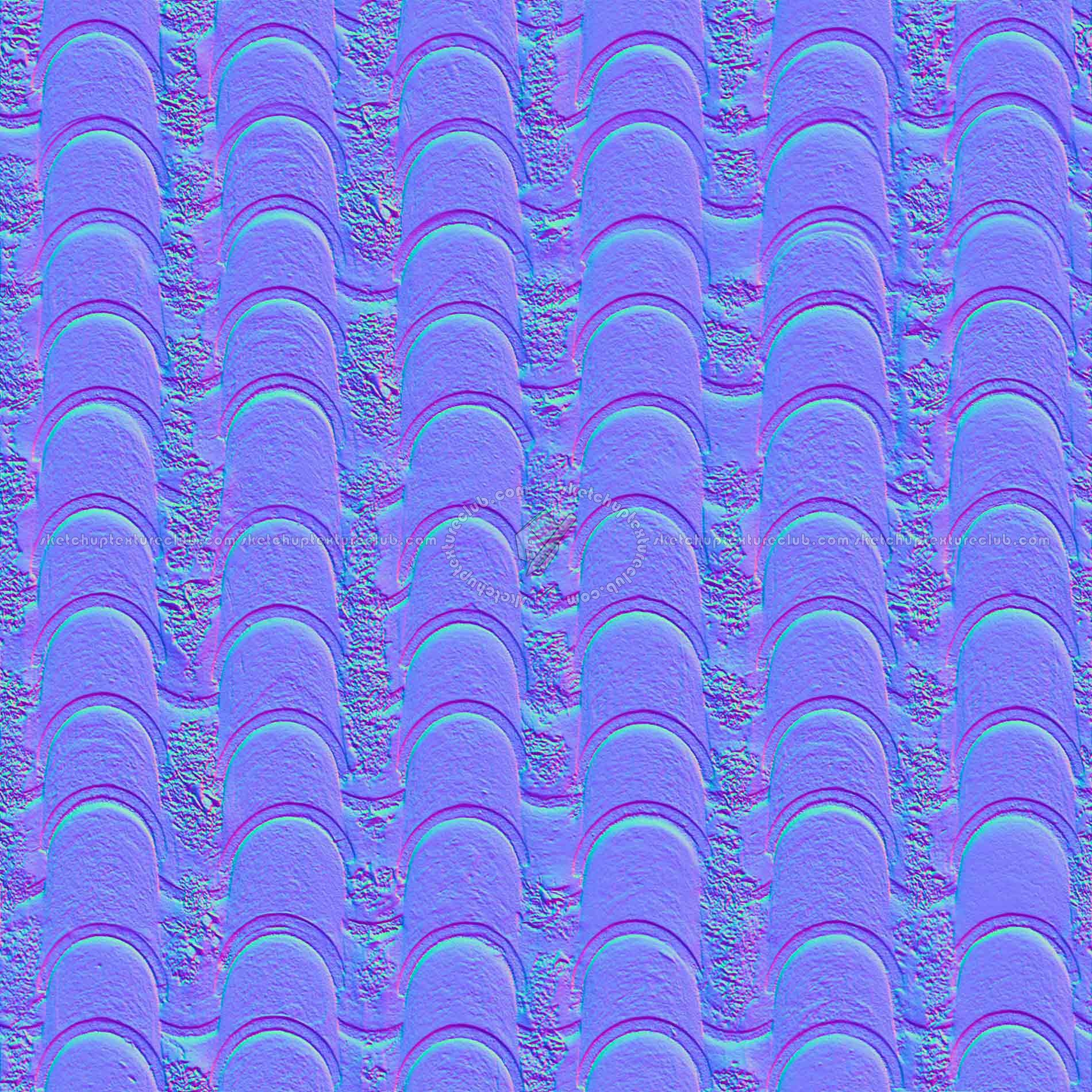 Textures   -   ARCHITECTURE   -   ROOFINGS   -   Clay roofs  - Clay roof texture seamless 19562 - Normal