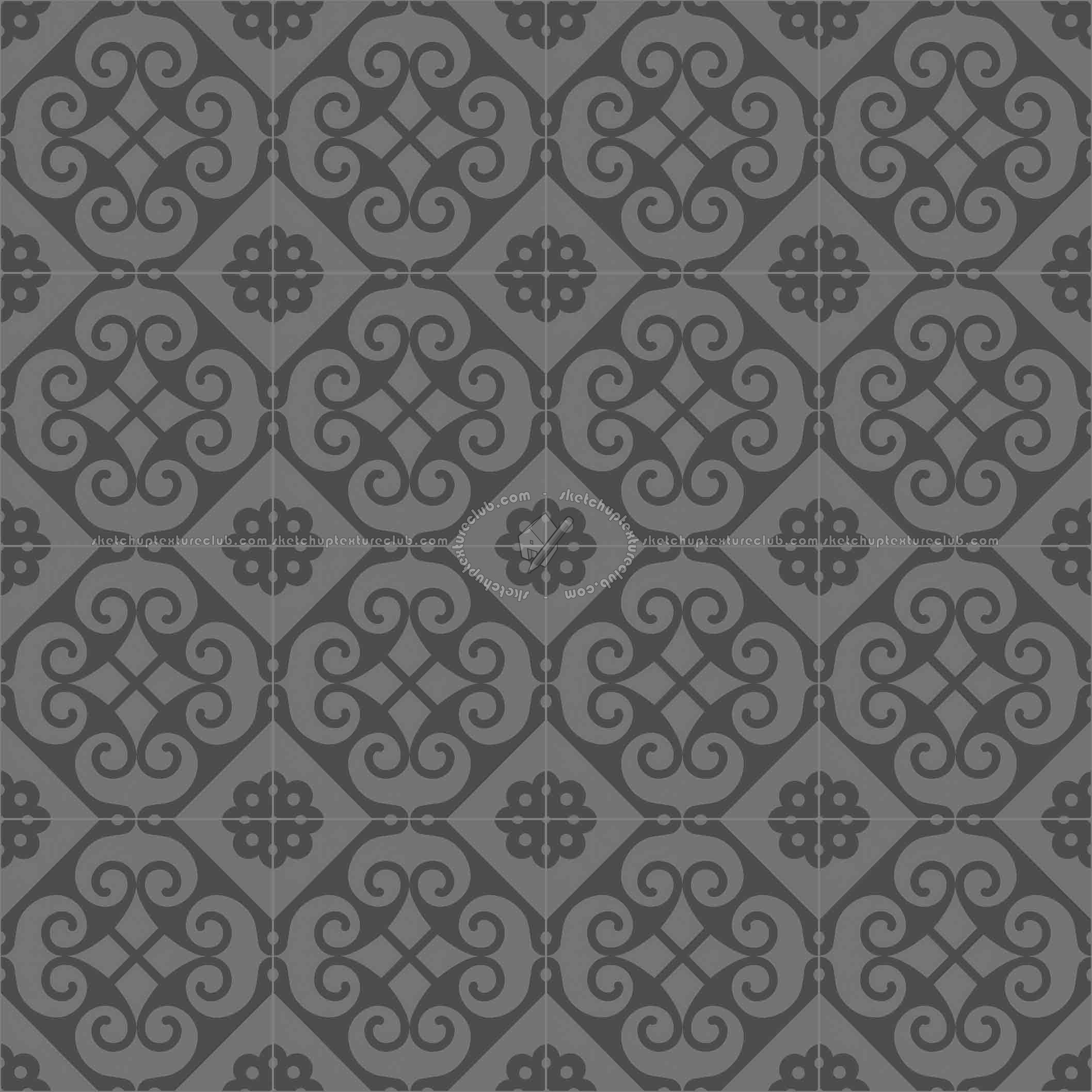 Textures   -   ARCHITECTURE   -   TILES INTERIOR   -   Ornate tiles   -   Geometric patterns  - Geometric patterns tile texture seamless 21240 - Specular