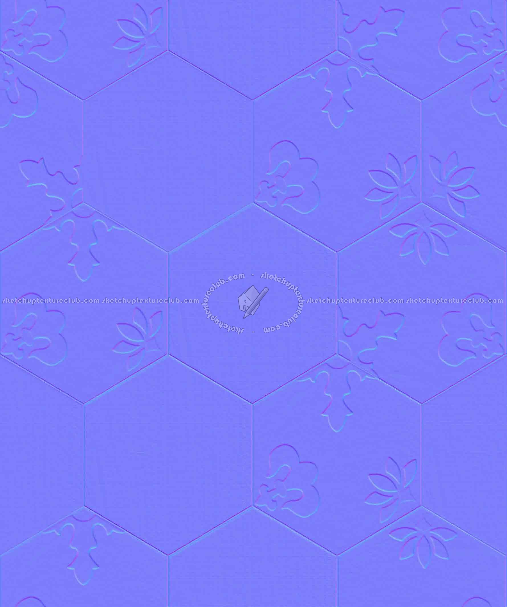 Textures   -   ARCHITECTURE   -   TILES INTERIOR   -   Hexagonal mixed  - Hexagonal tile texture seamless 17118 - Normal