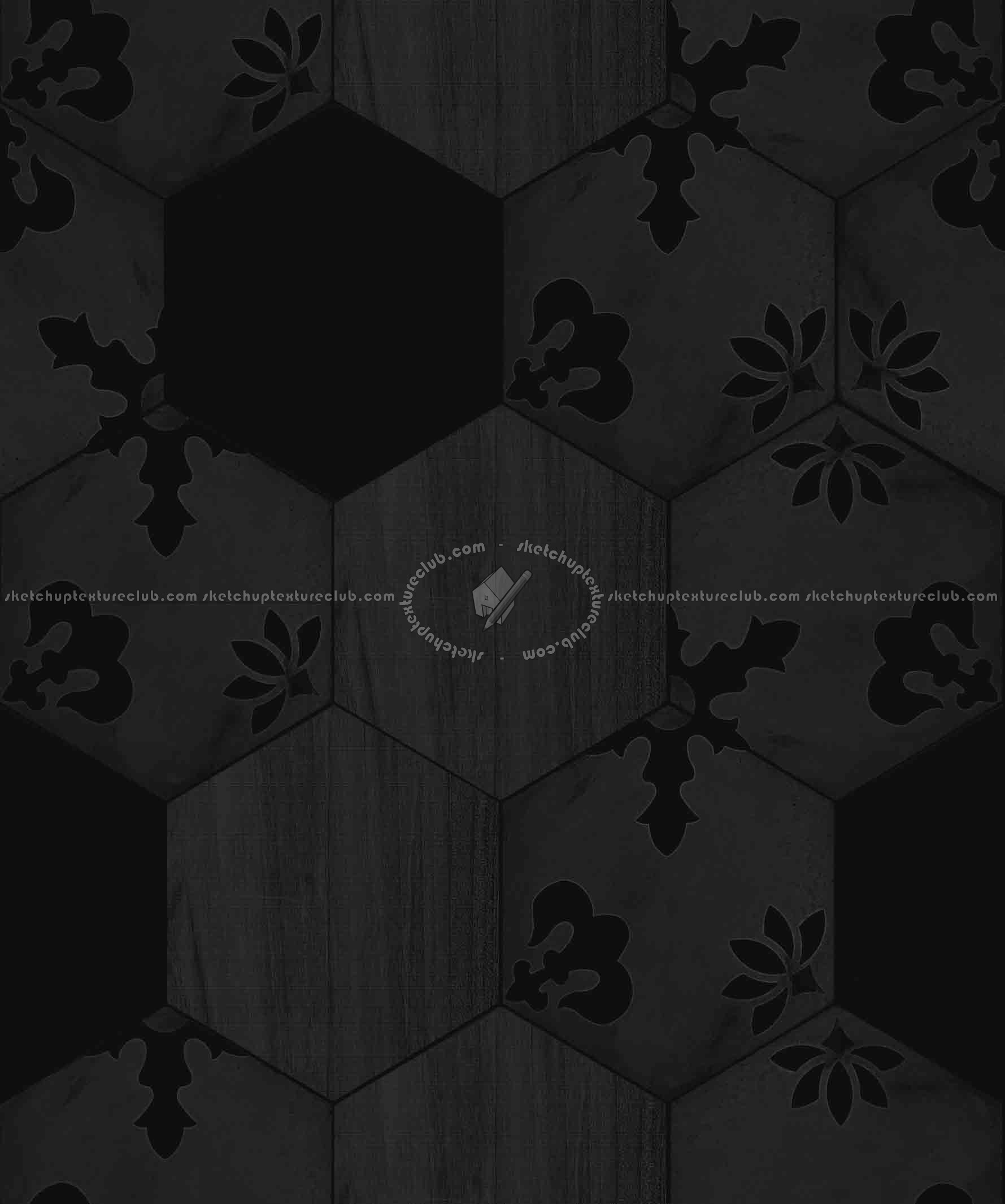 Textures   -   ARCHITECTURE   -   TILES INTERIOR   -   Hexagonal mixed  - Hexagonal tile texture seamless 17118 - Specular
