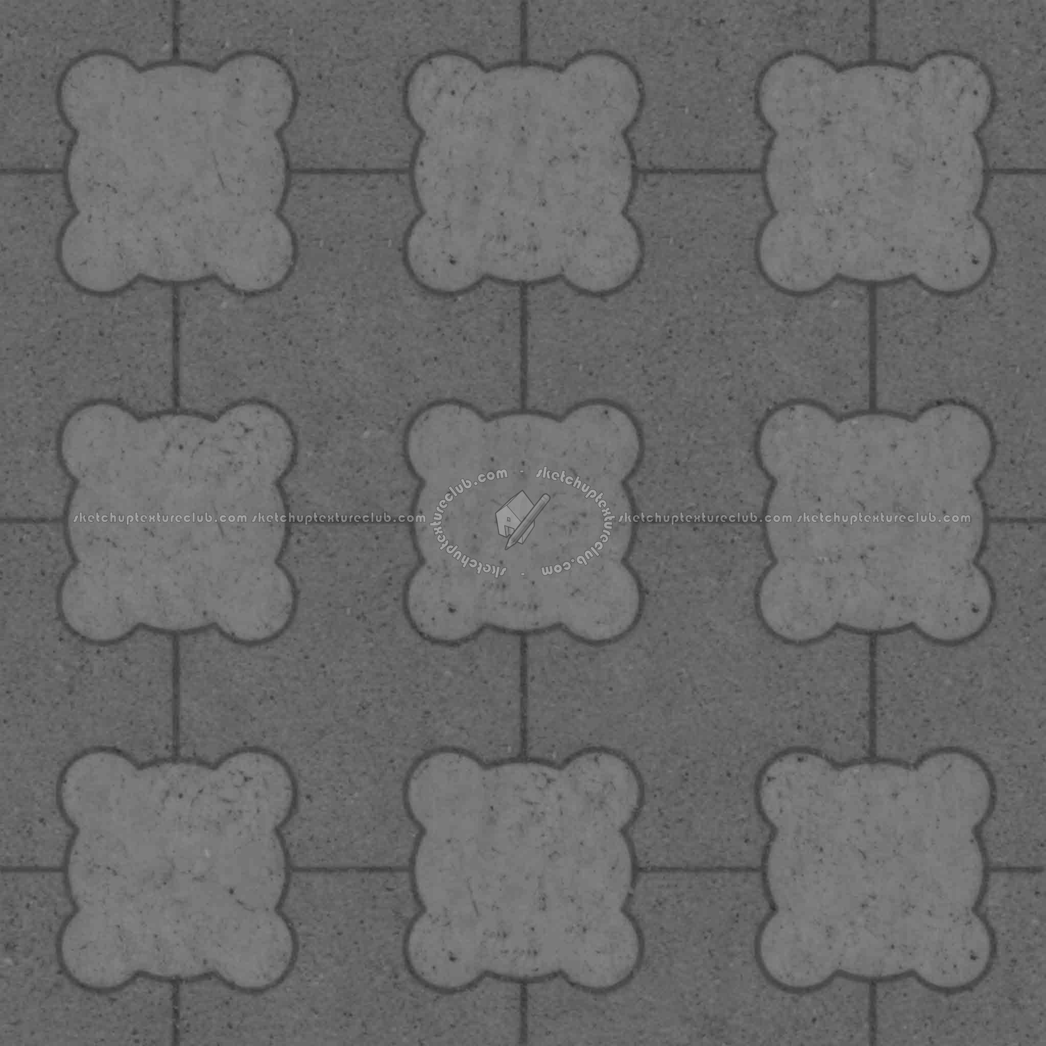 Textures   -   ARCHITECTURE   -   PAVING OUTDOOR   -   Concrete   -   Blocks mixed  - Paving concrete mixed size texture seamless 05580 - Displacement