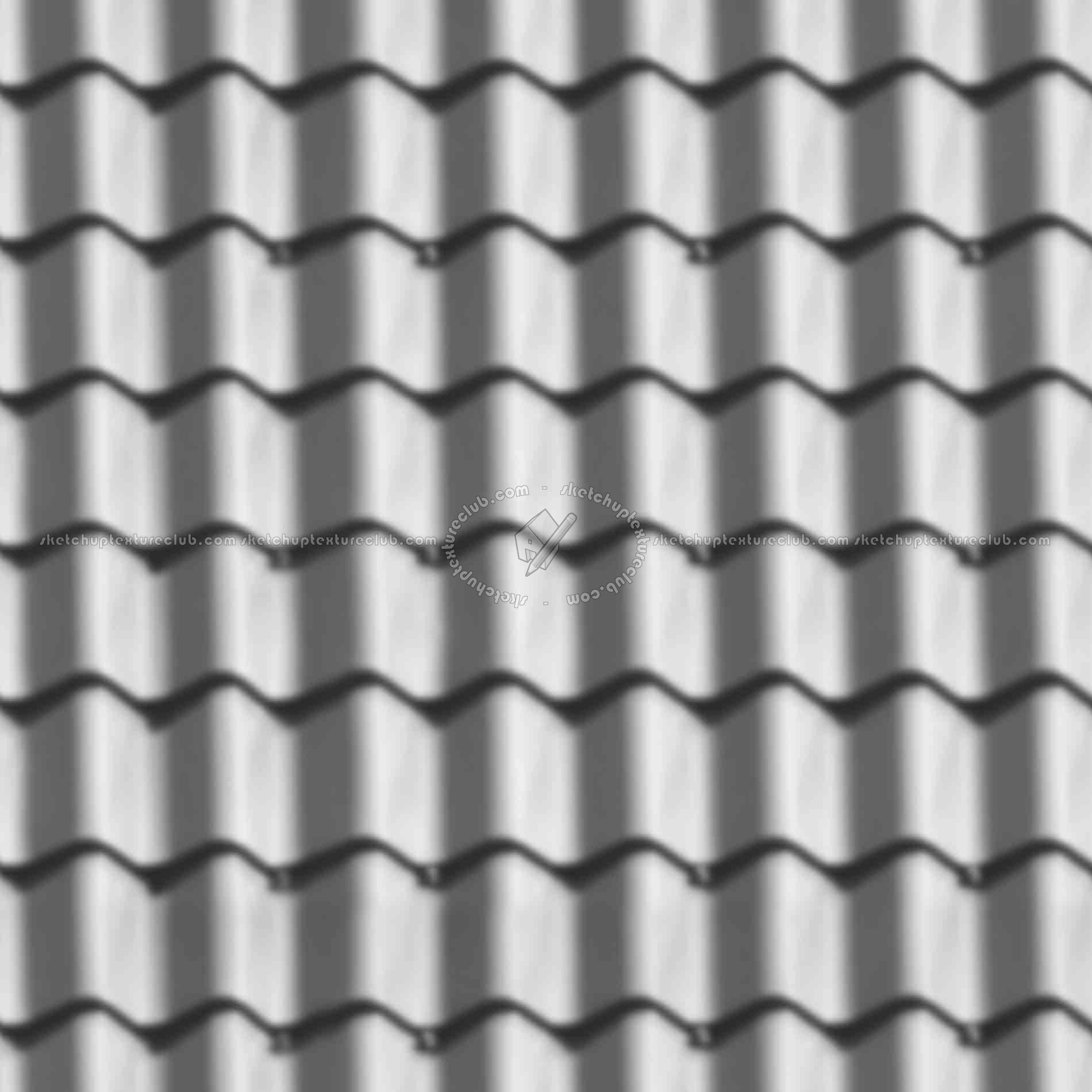 Textures   -   ARCHITECTURE   -   ROOFINGS   -   Clay roofs  - Clay roof texture seamless 19576 - Displacement