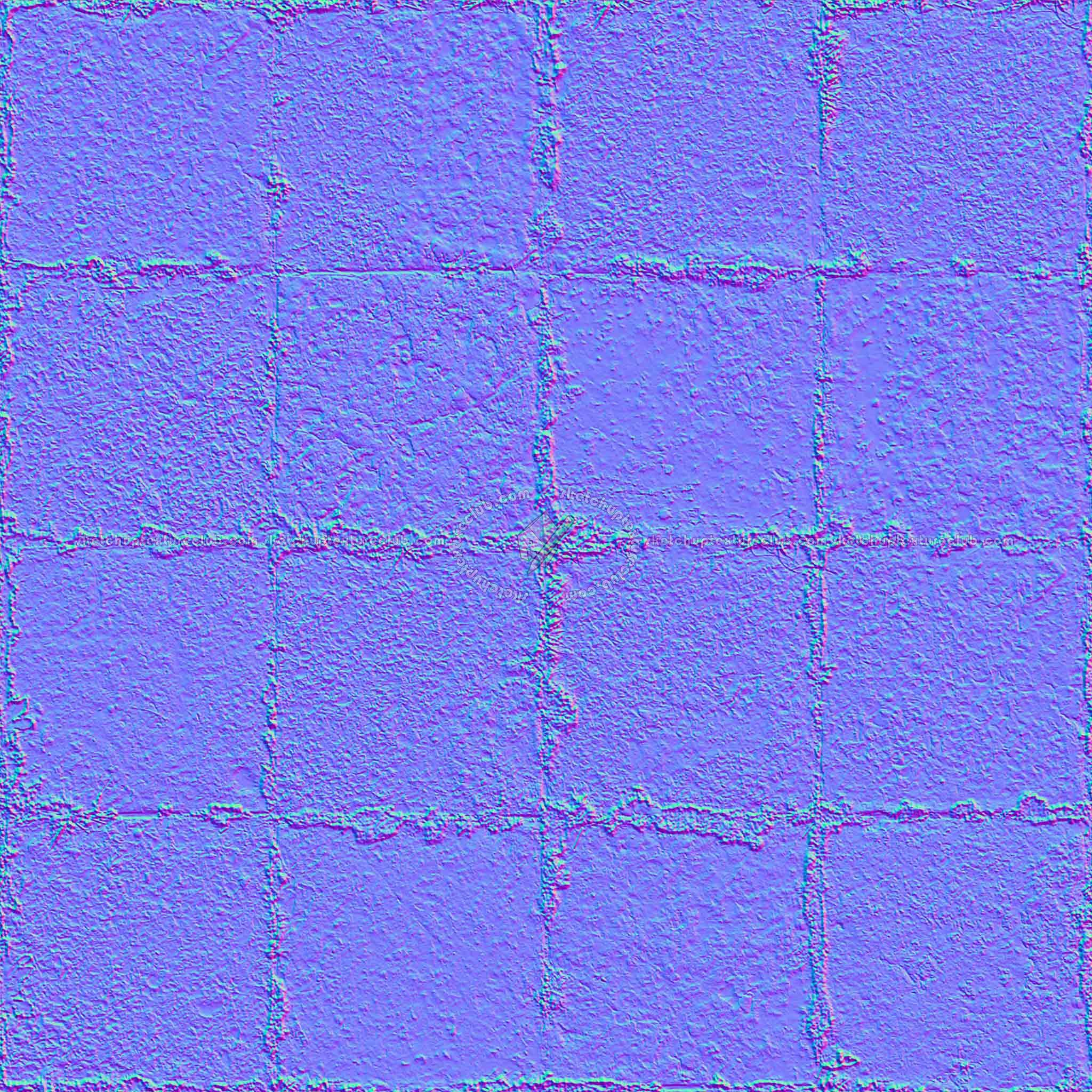 Textures   -   ARCHITECTURE   -   PAVING OUTDOOR   -   Concrete   -   Blocks damaged  - Concrete paving outdoor damaged texture seamless 05481 - Normal