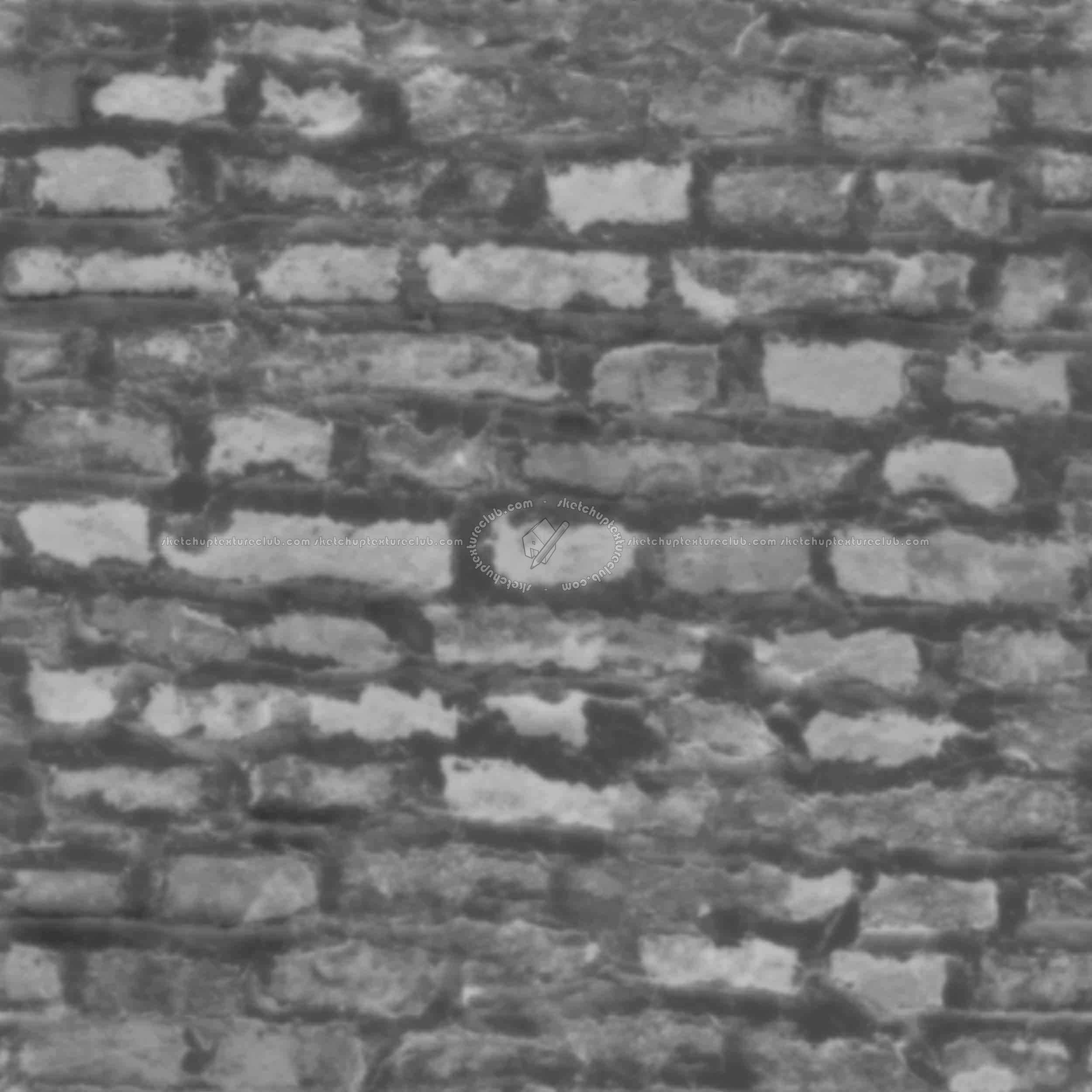 Textures   -   ARCHITECTURE   -   BRICKS   -   Dirty Bricks  - 0002dirty bricks texture seamless 00144 - Displacement