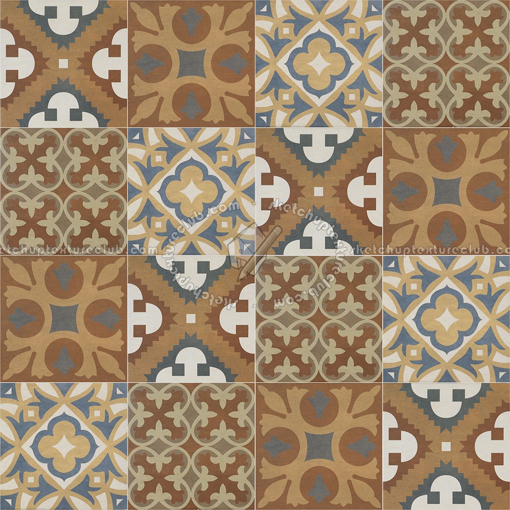 Textures   -   ARCHITECTURE   -   TILES INTERIOR   -   Ornate tiles   -   Patchwork  - Patchwork tile texture seamless 16589 (seamless)