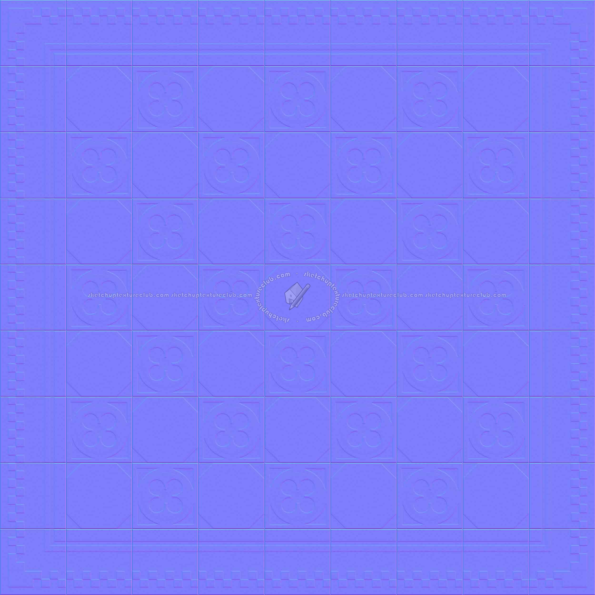 Textures   -   ARCHITECTURE   -   TILES INTERIOR   -   Cement - Encaustic   -   Cement  - Cement concrete tile texture seamless 13335 - Normal