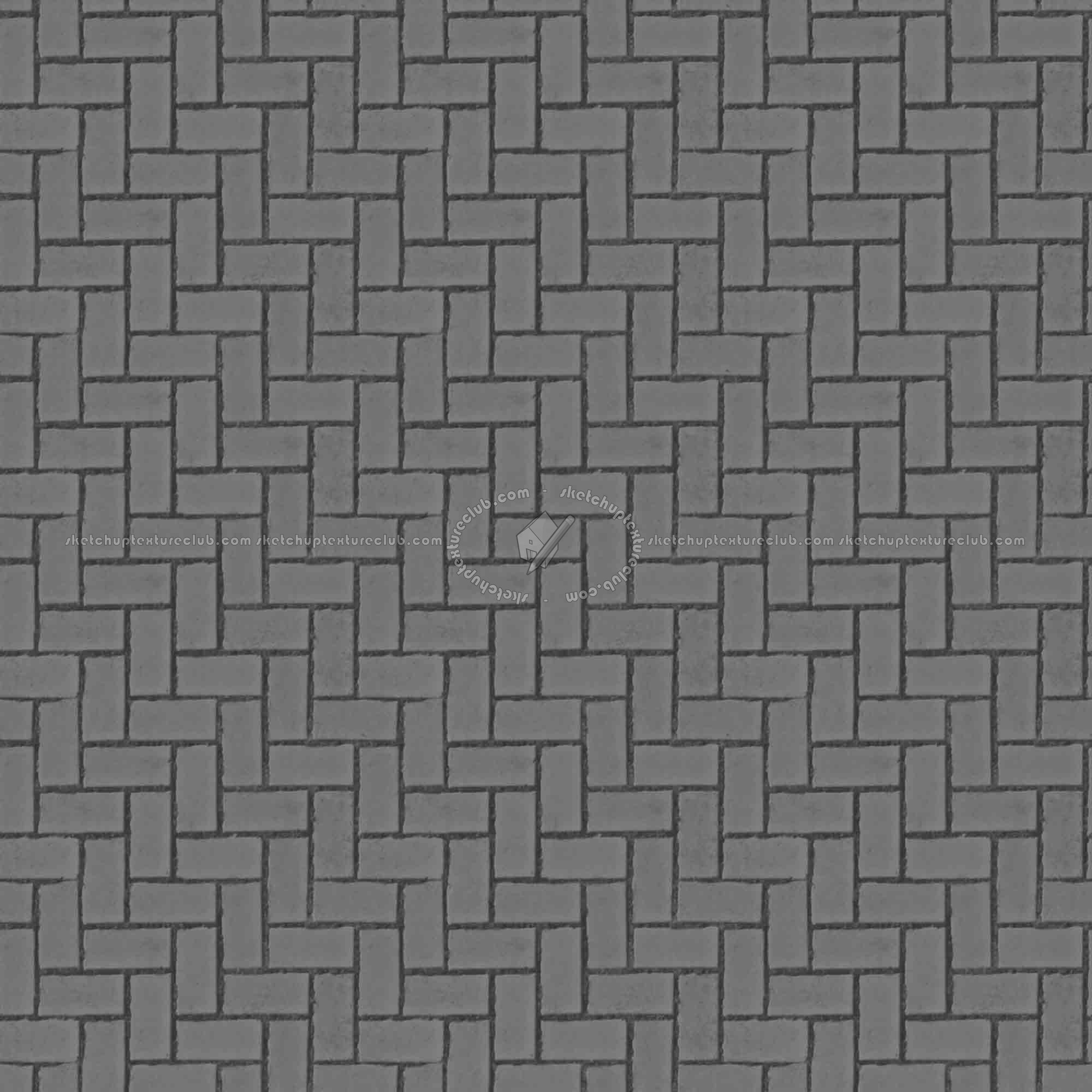 Textures   -   ARCHITECTURE   -   PAVING OUTDOOR   -   Concrete   -   Herringbone  - Concrete paving herringbone outdoor texture seamless 05809 - Displacement