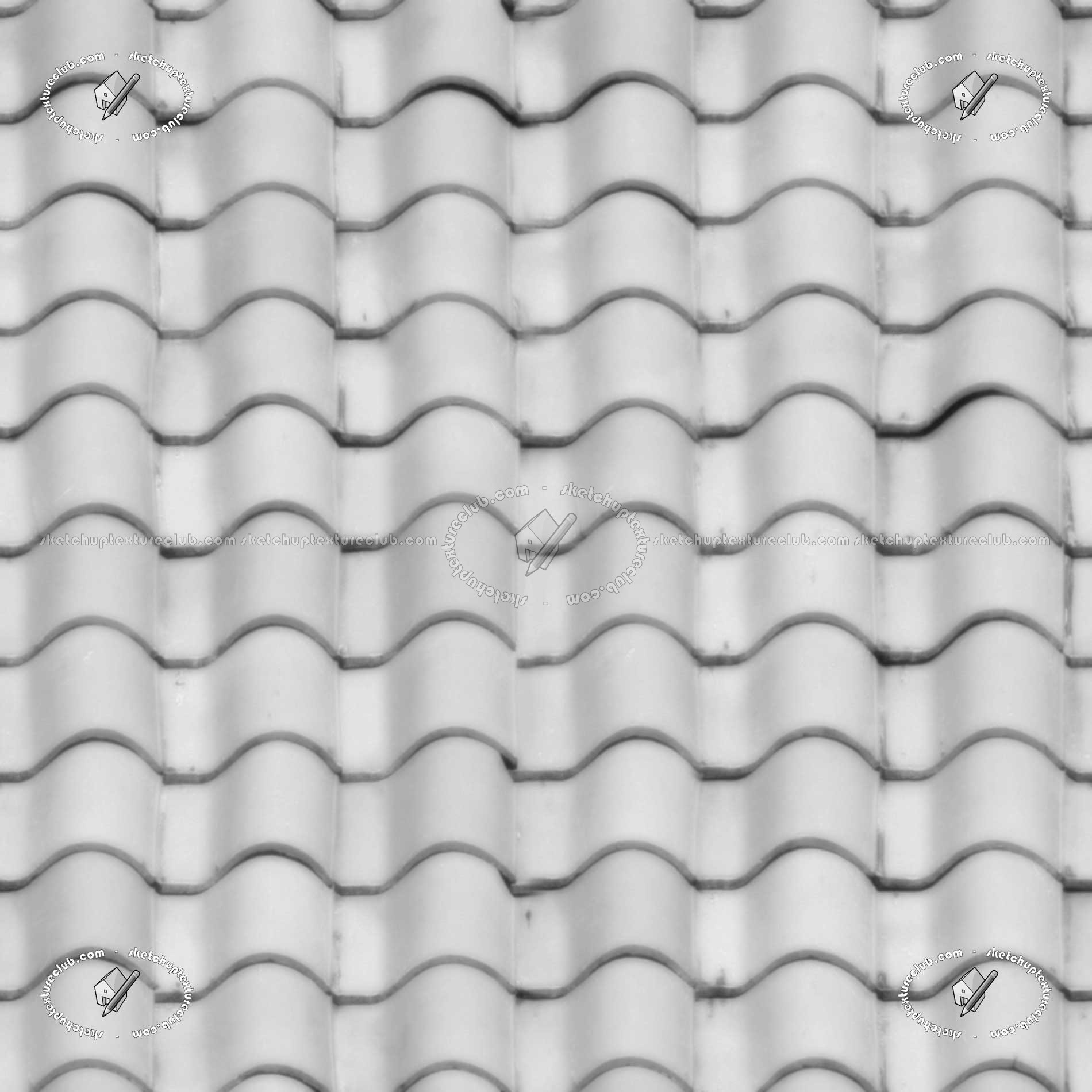 Textures   -   ARCHITECTURE   -   ROOFINGS   -   Clay roofs  - Clay roof texture seamless 19583 - Displacement