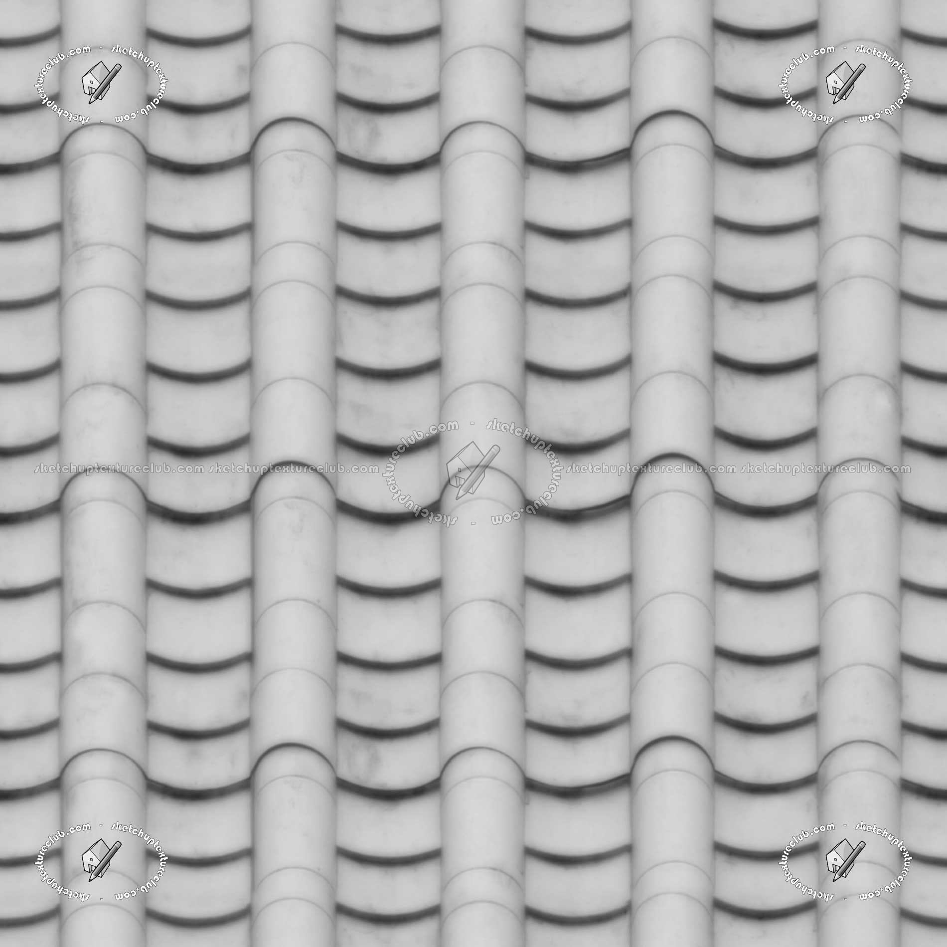 Textures   -   ARCHITECTURE   -   ROOFINGS   -   Clay roofs  - Clay roof texture seamless 19585 - Displacement
