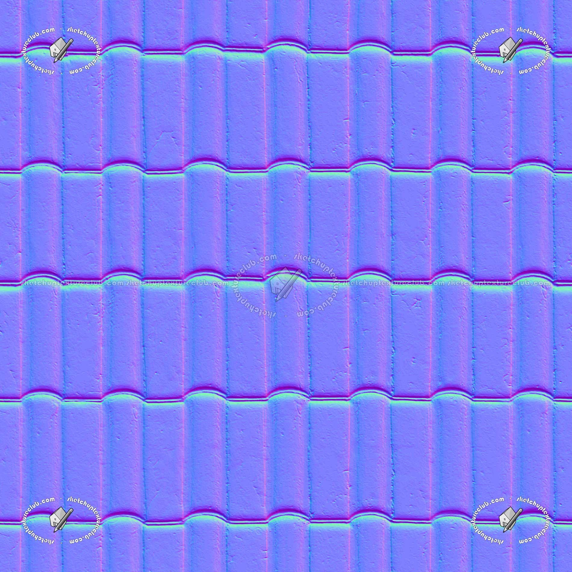 Textures   -   ARCHITECTURE   -   ROOFINGS   -   Clay roofs  - Clay roof texture seamless 19587 - Normal